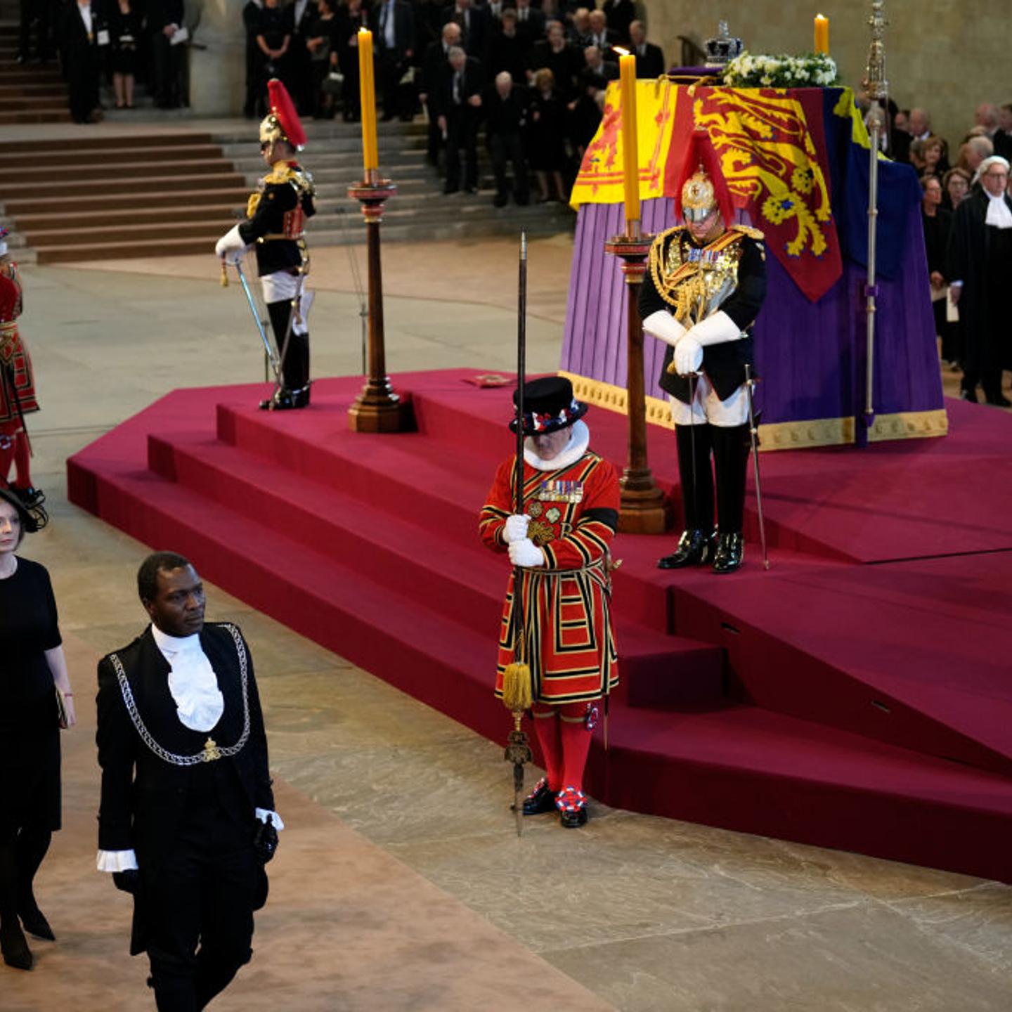 The Coffin Carrying Queen Elizabeth II Is Transferred From Buckingham Palace To The Palace Of Westminster