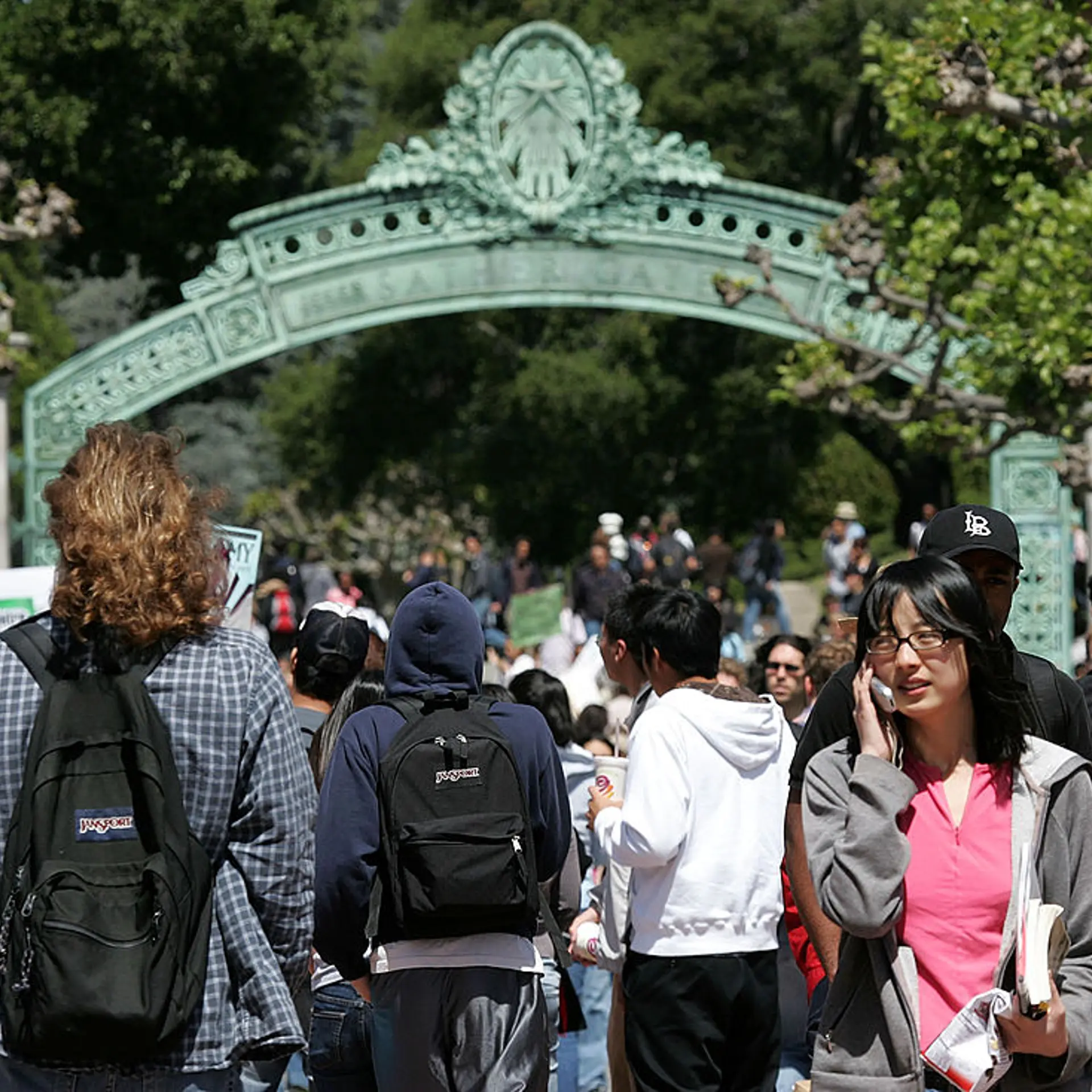 UC Berkeley students walk through Sather Gate on the UC Berkeley campus April 17, 2007 in Berkeley, California.