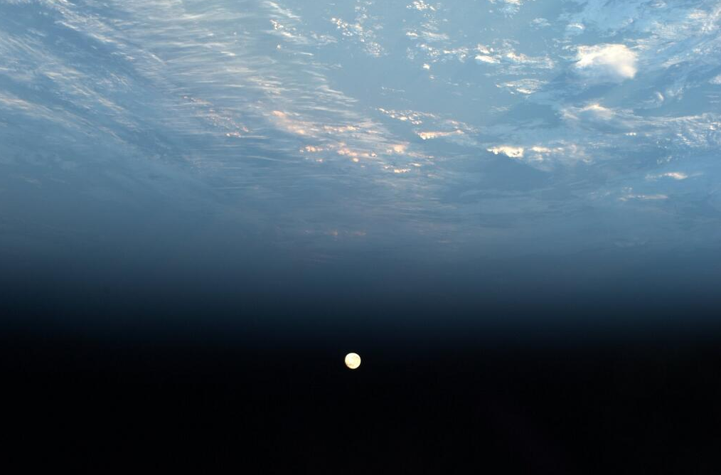 The Supermoon captured from the International Space Station.