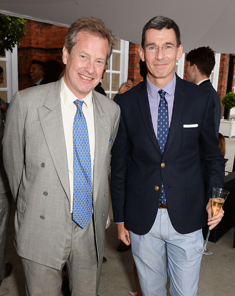 LONDON, ENGLAND - JUNE 19:  Lord Ivar Mountbatten (L) and Chip Bergh, President and CEO of Levi Strauss &amp; Co, attend the drinks reception hosted by Dockers, the San Francisco based apparel brand, at Kensington Palace on the eve of 'Dockers Flannels For Heroes' cricket match on June 19, 2014 in London, England.  (Photo by David M. Benett/Getty Images for Dockers)