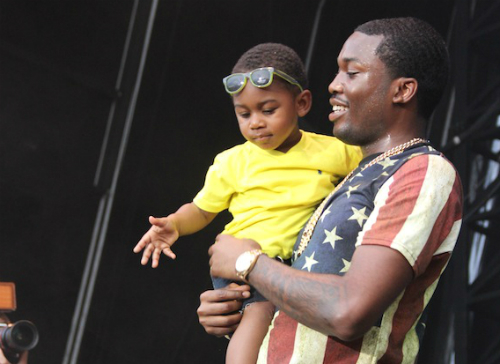Meek Mill with his son.