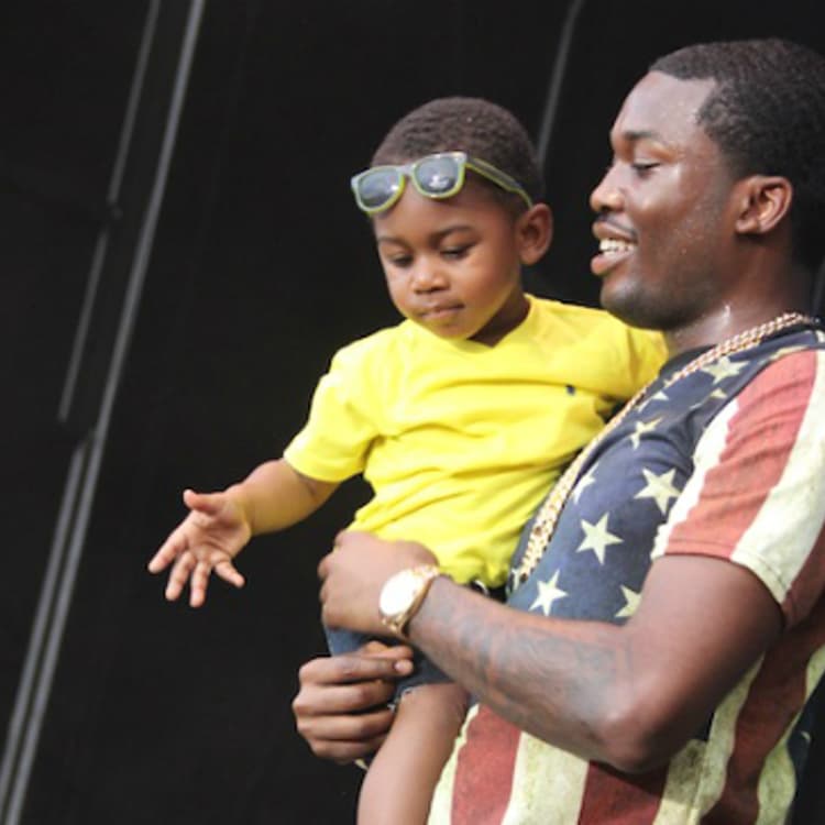Meek Mill with his son.