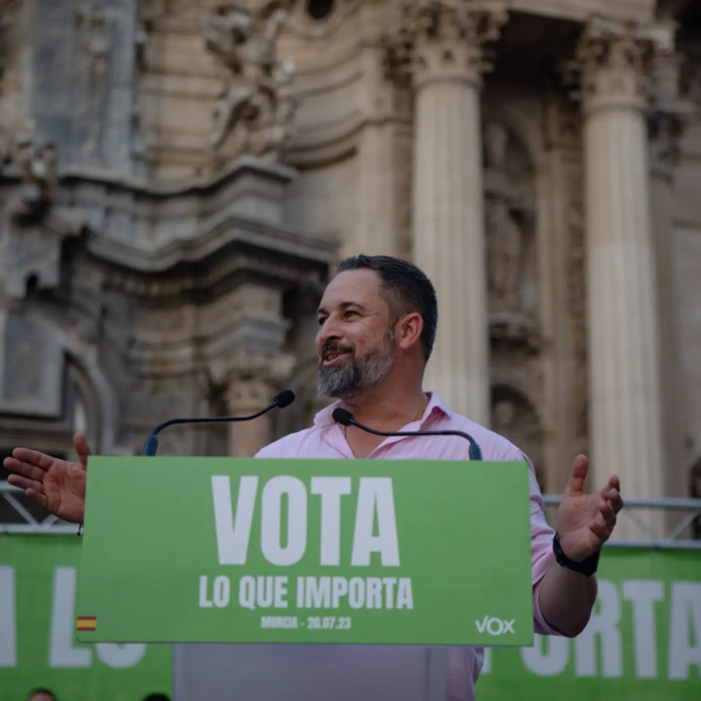 Spanish Vox Party Leader Santiago Abascal in Marcia