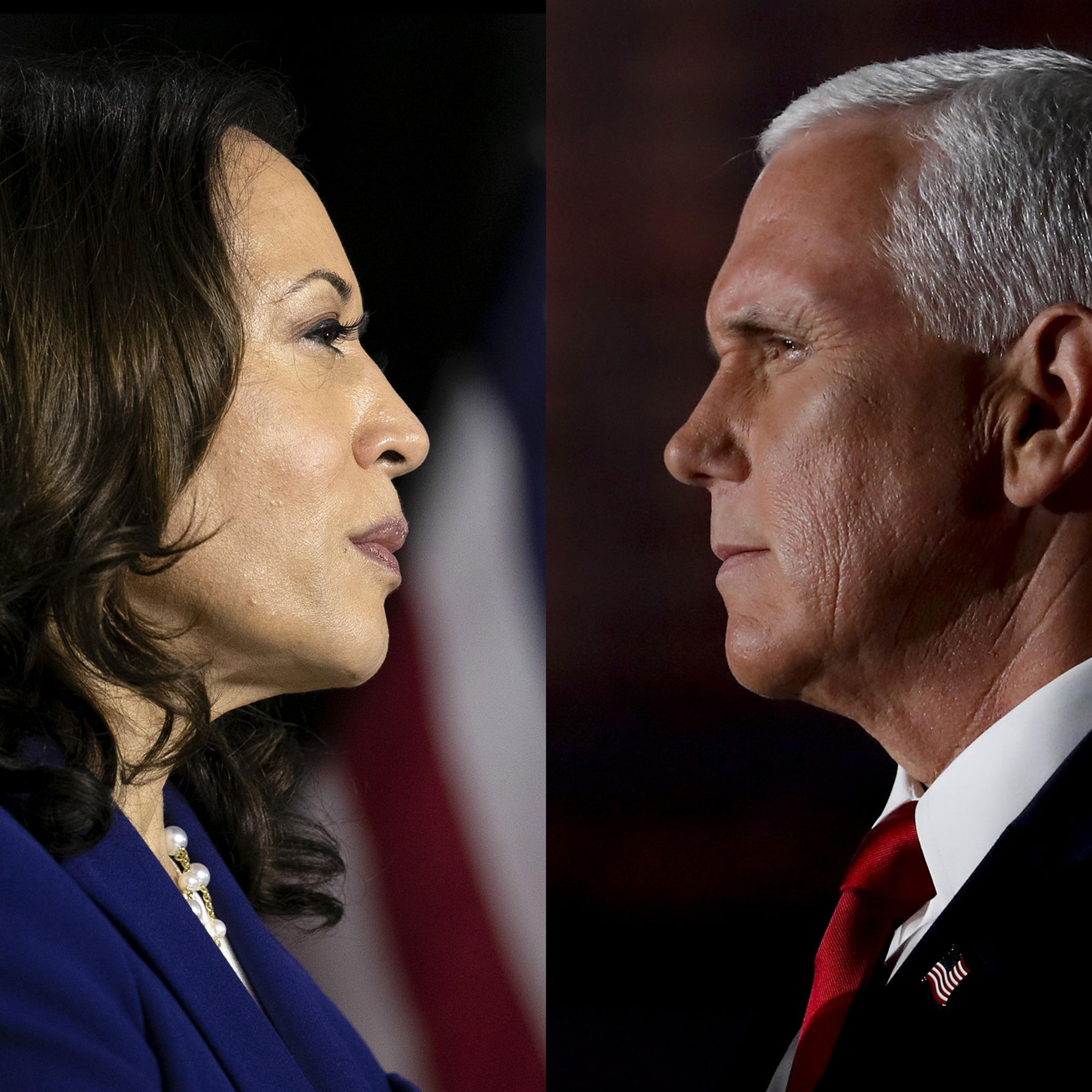 Senator Kamala Harris; Vice President Mike Pence
