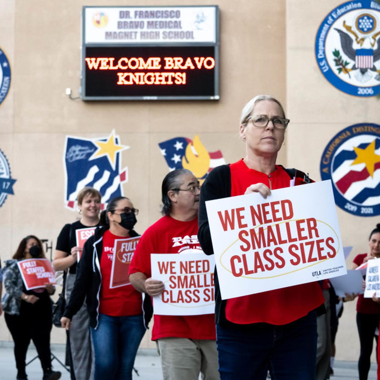 Cecily Myart-Cruz and UTLA protest against LAUSD