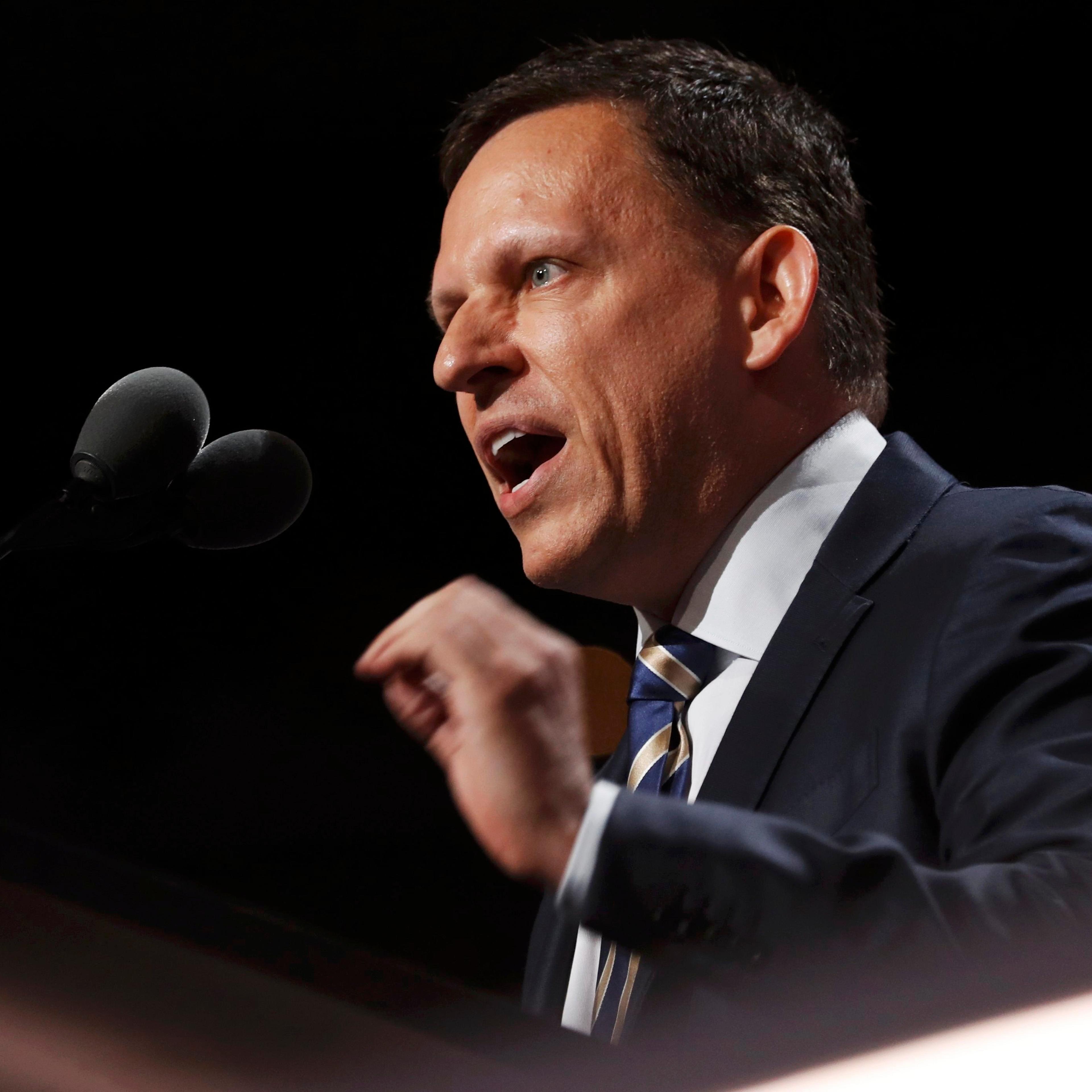Paypal co-founder Peter Thiel speaks at the Republican National Convention in Cleveland, July 21, 2016.