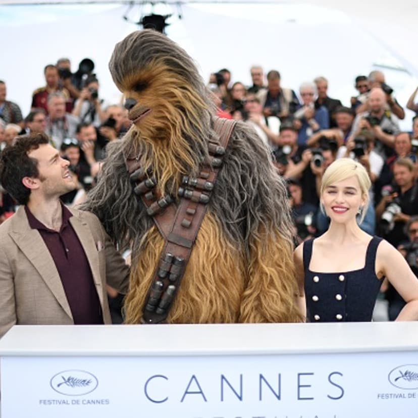 The Solo: A Star Wars Story cast poses at Cannes 2018