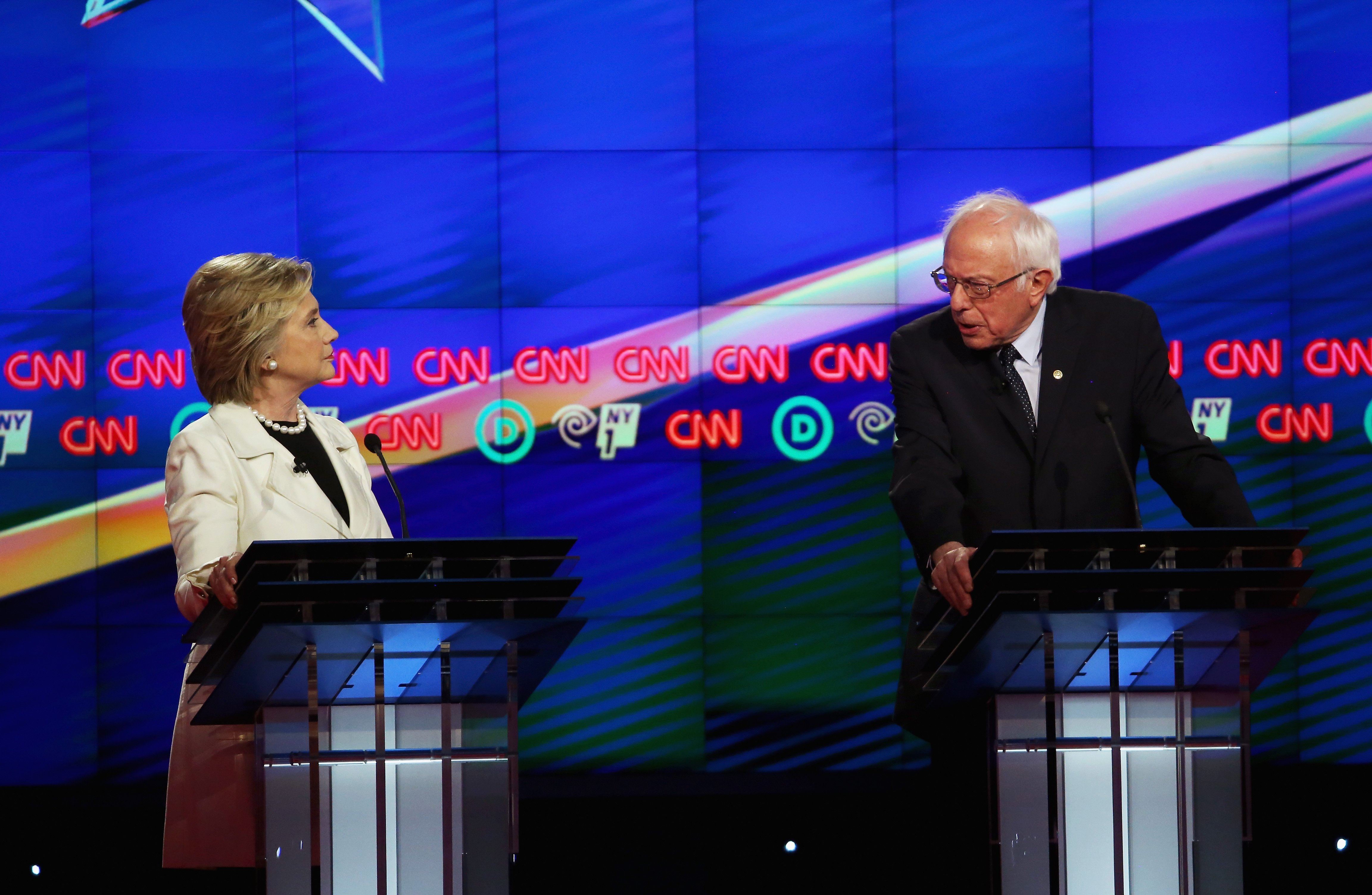 Hillary Clinton And Bernie Sanders Spar At Democratic Debate In Brooklyn