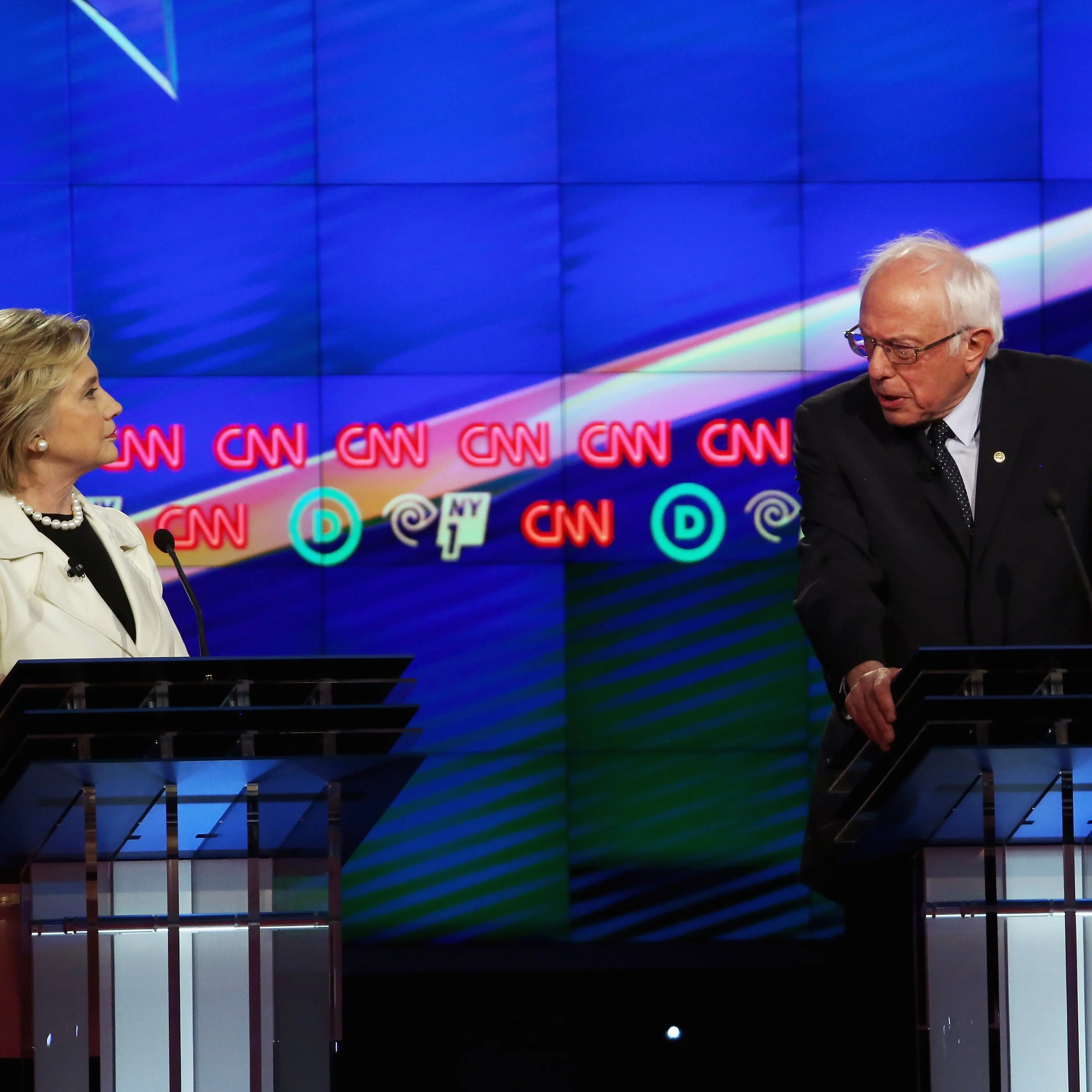 Hillary Clinton And Bernie Sanders Spar At Democratic Debate In Brooklyn