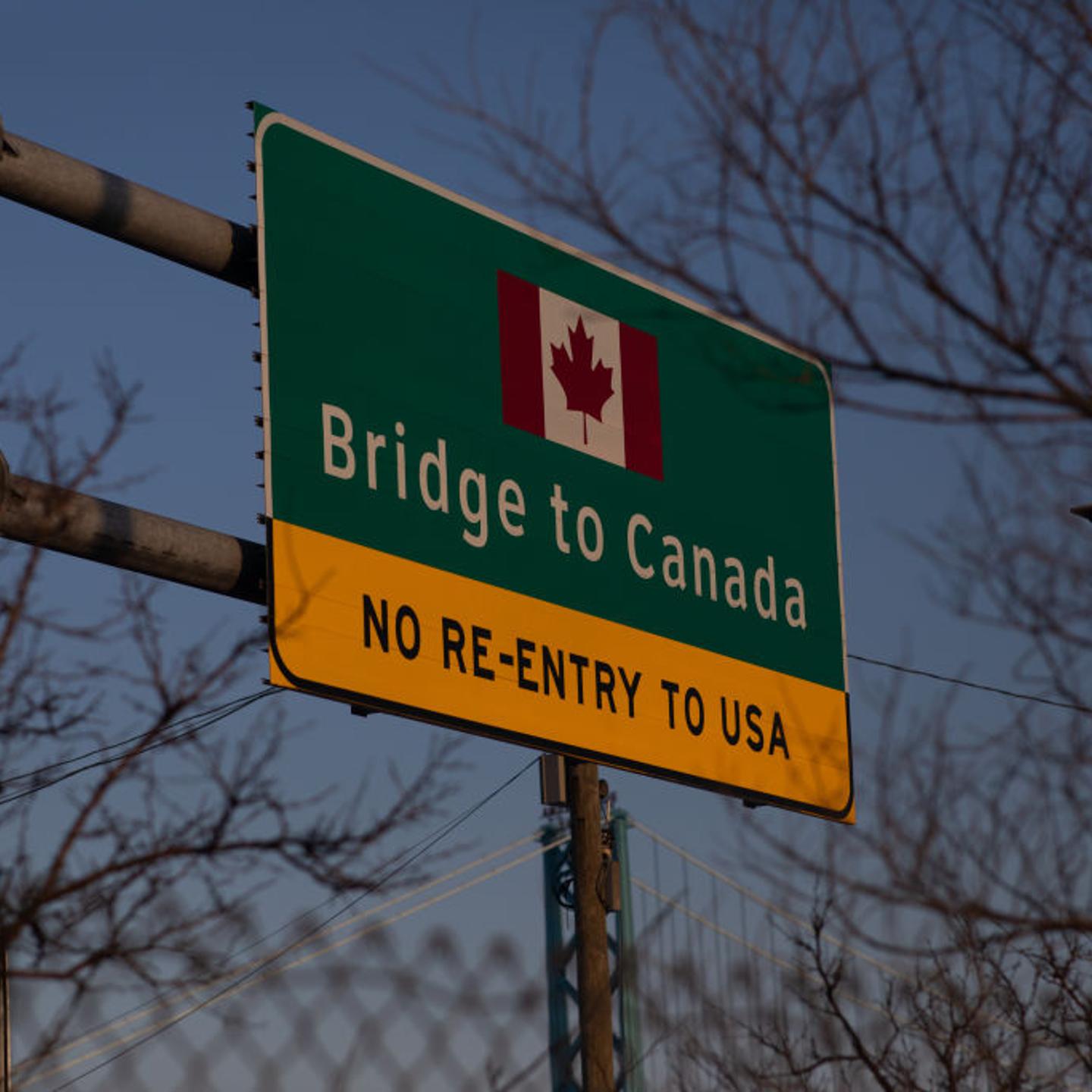 Canadian Trucker Blockade At The Ambassador Bridge On U.S. Canadian Border Creates Gridlock