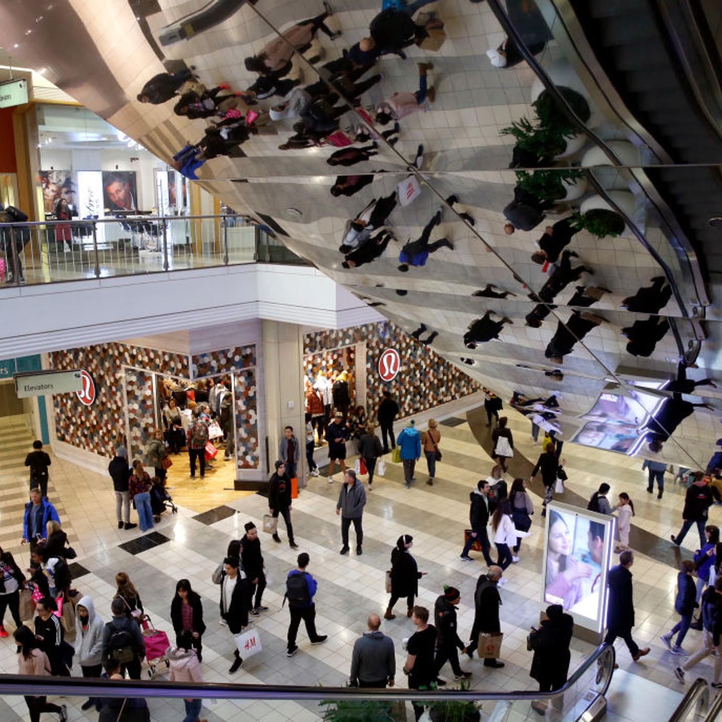 Black Friday shoppers crowd into the Westfield SF Centre mall in San Francisco, Calif. on Friday, Nov. 29, 2019