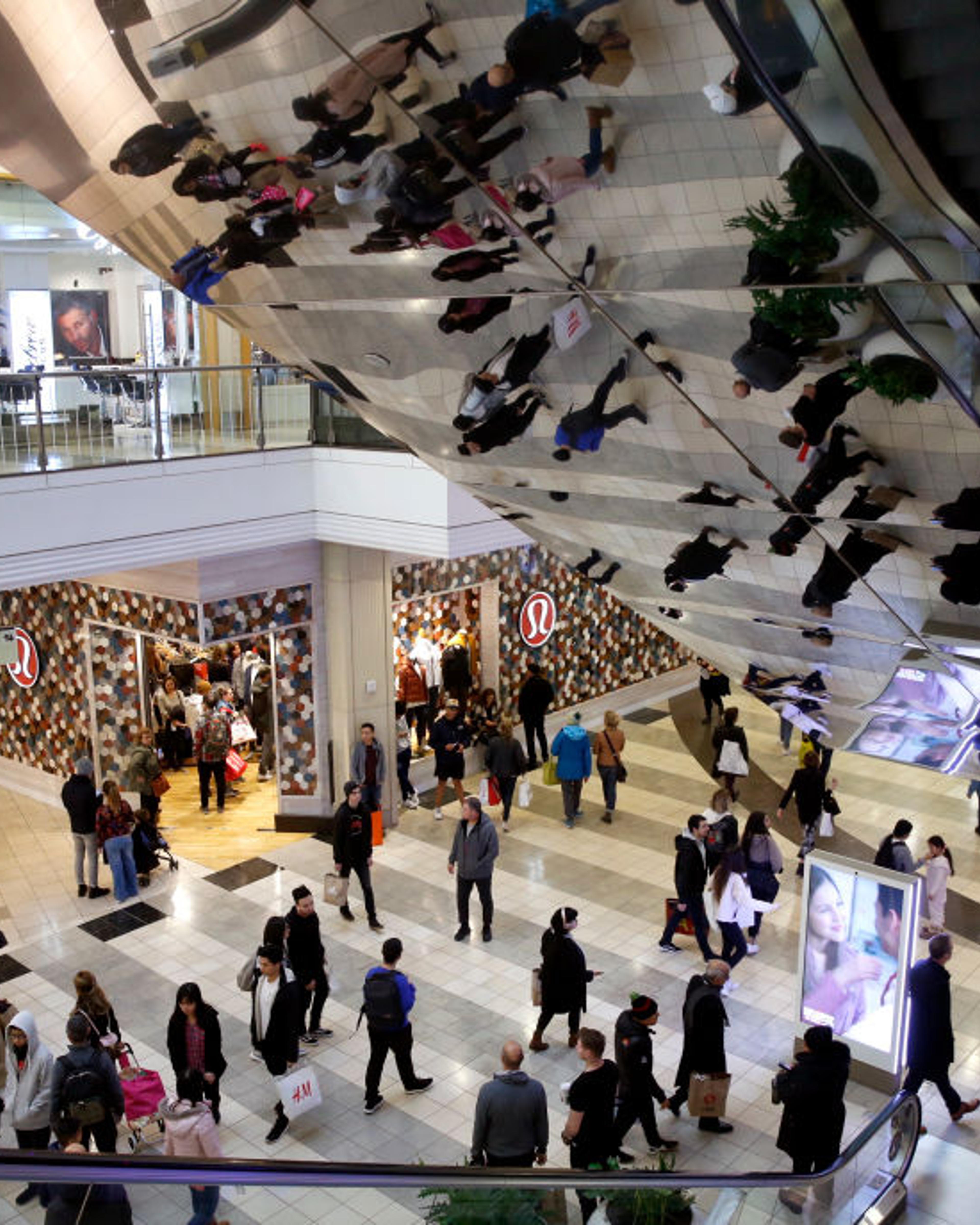Black Friday shoppers crowd into the Westfield SF Centre mall in San Francisco, Calif. on Friday, Nov. 29, 2019