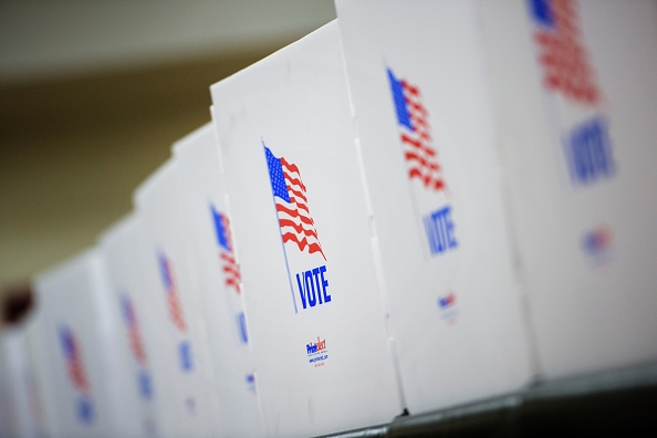 Voting booths are seen at the Potomac Community Recreation Center during early voting on October 28, 2016 in Potomac, Maryland.