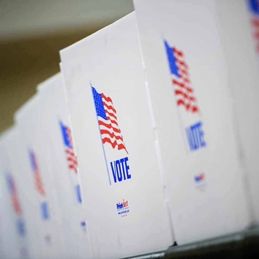 Voting booths are seen at the Potomac Community Recreation Center during early voting on October 28, 2016 in Potomac, Maryland.