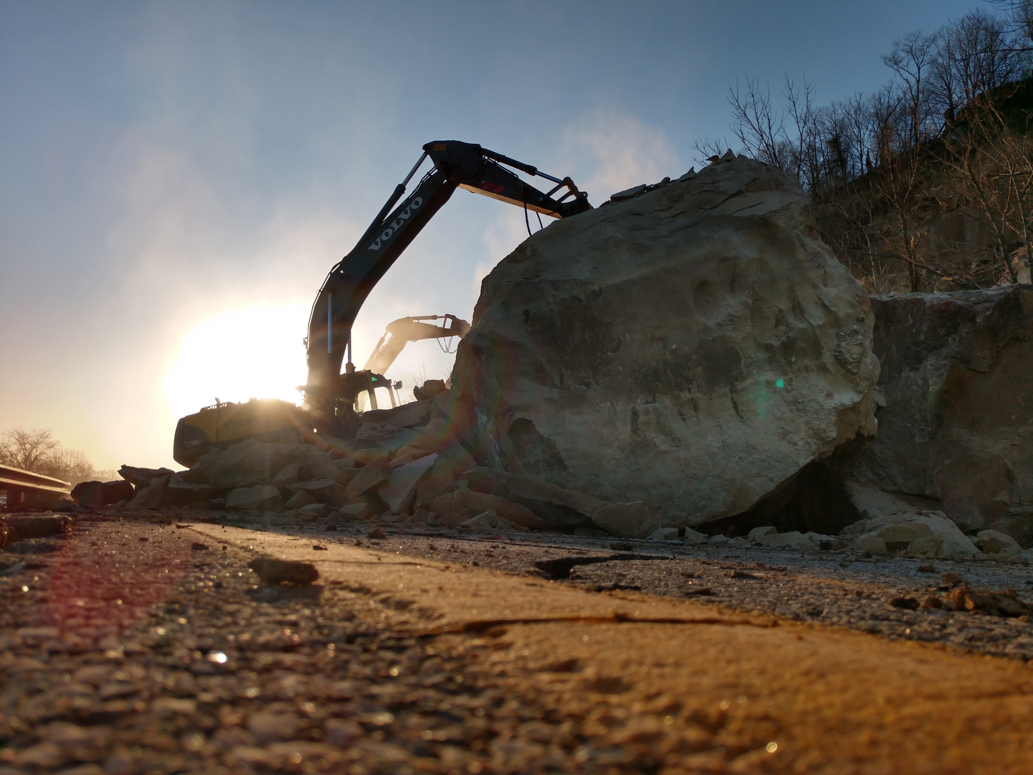 Massive boulders fell on Ohio State Route 7 this week in a rock slide near the Ohio River.