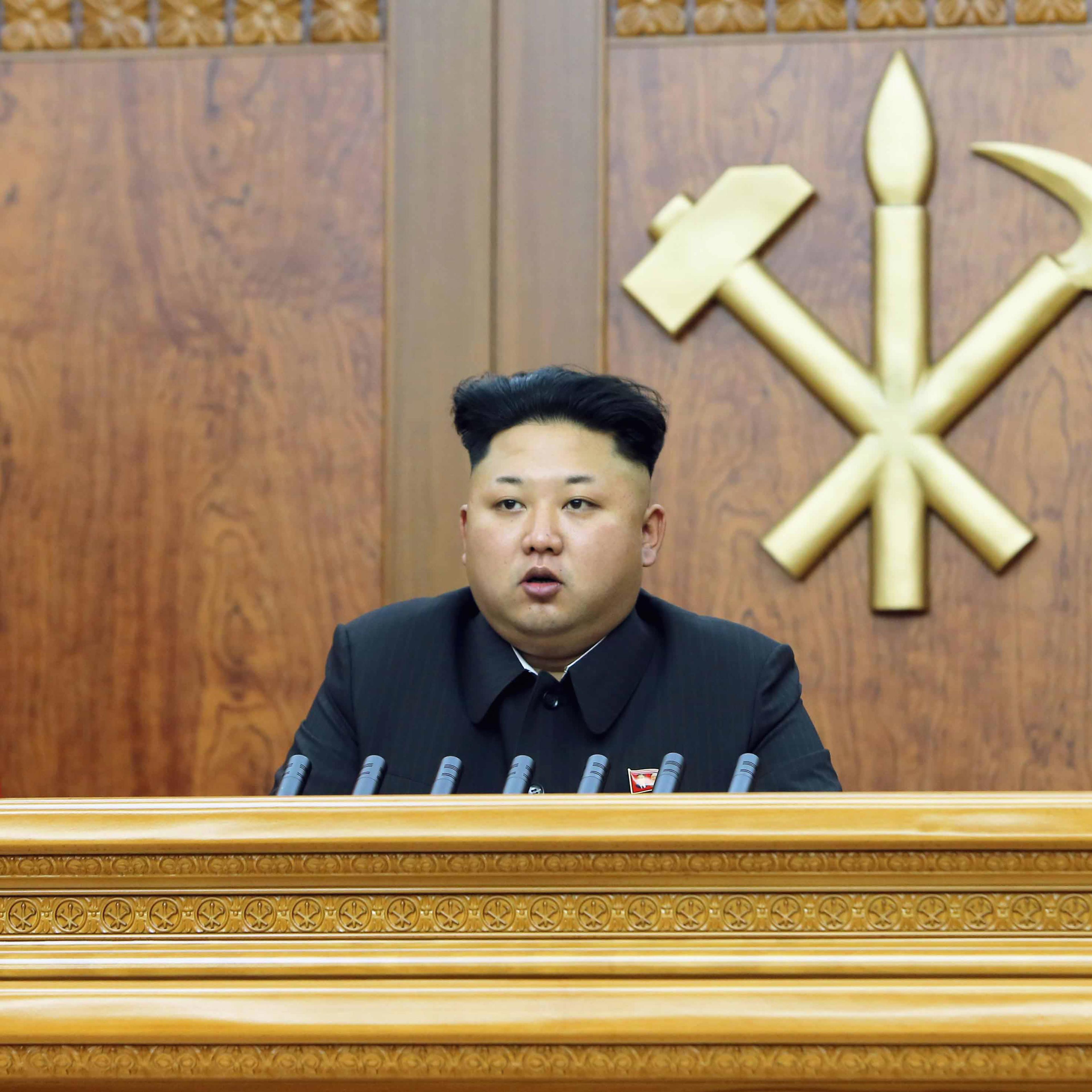 North Korean leader Kim Jong Un delivers a New Year's address