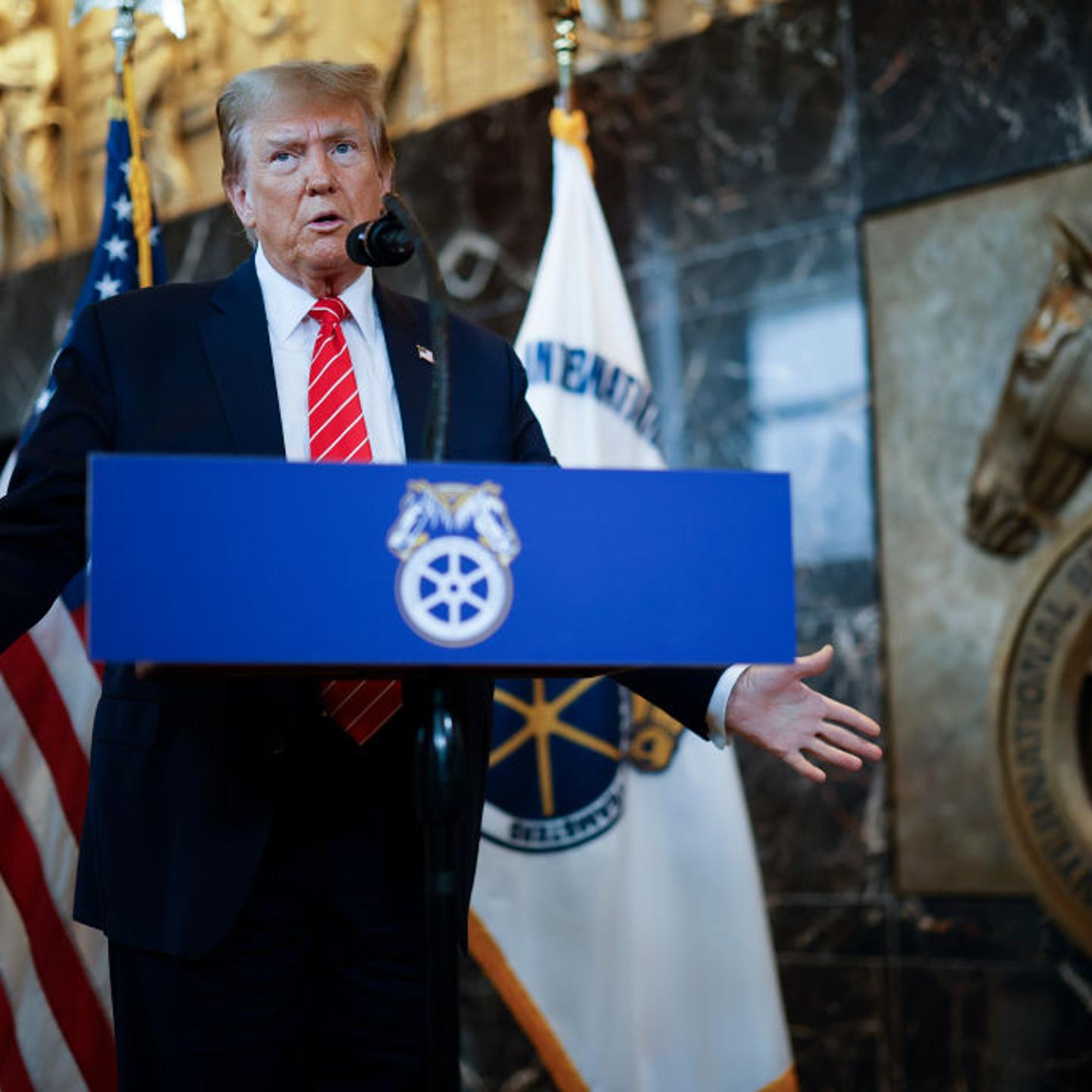Former President Trump Visits The Teamsters Headquarters In Washington, D.C.