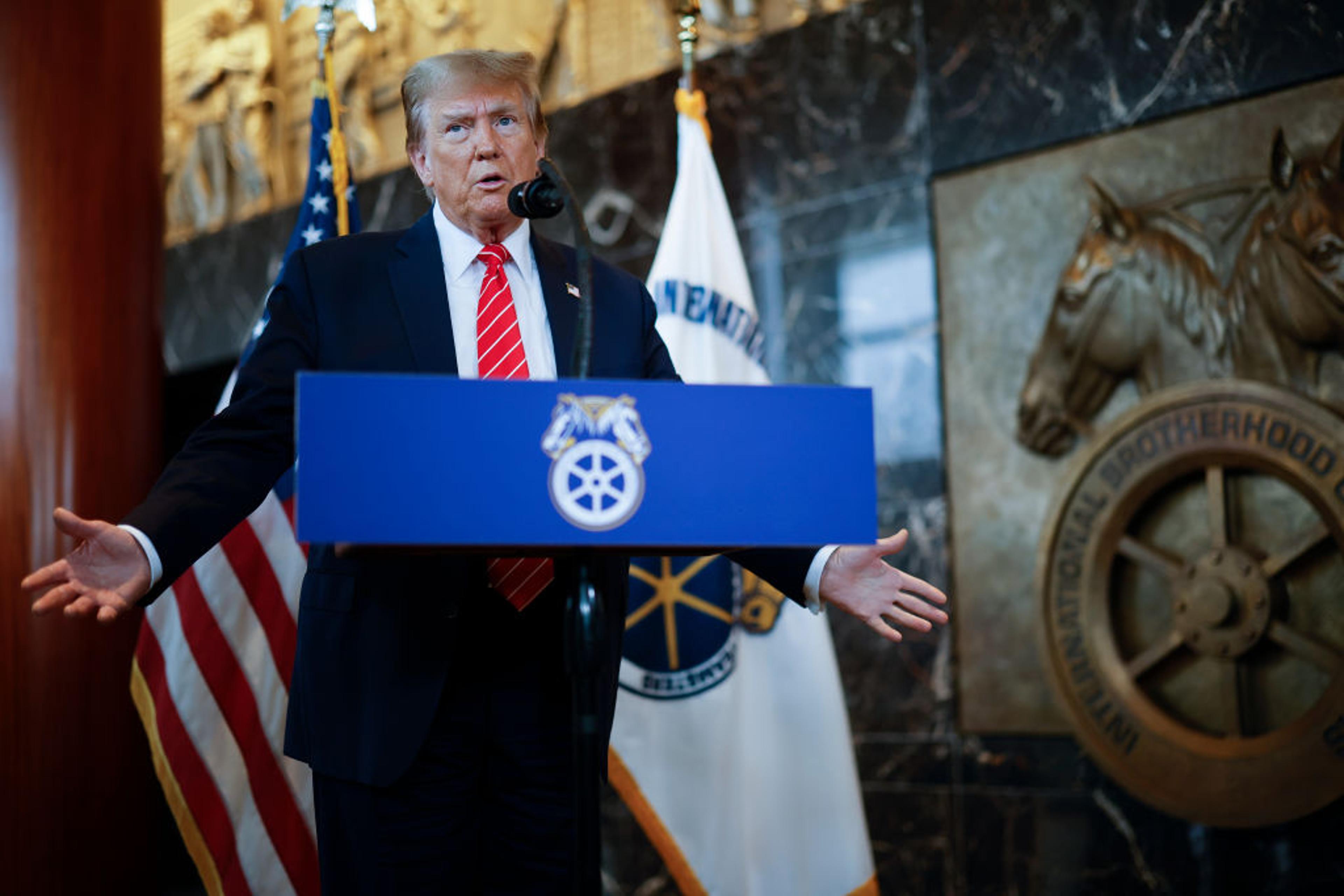 Former President Trump Visits The Teamsters Headquarters In Washington, D.C.