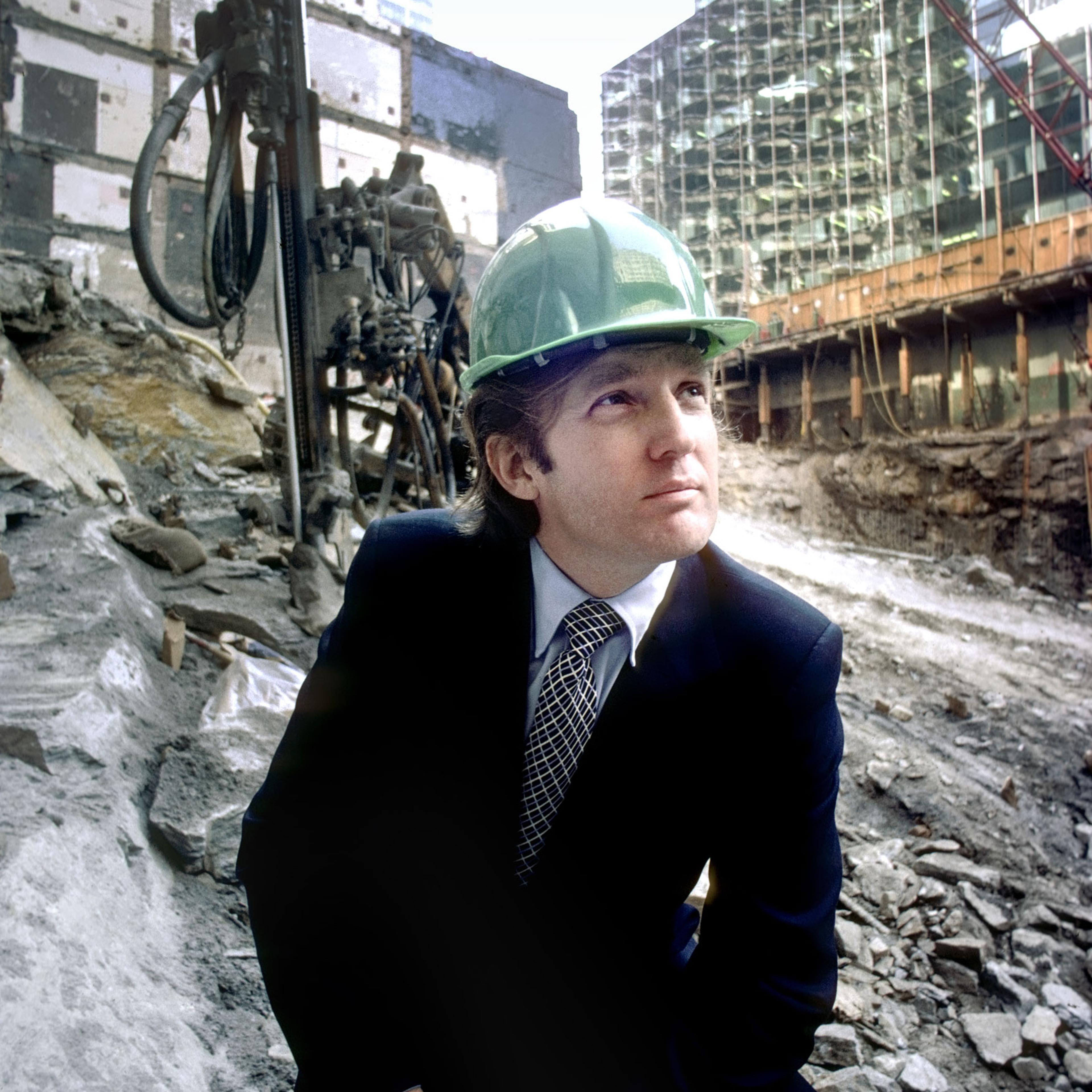 Trump at the future site of Trump Tower in 1980