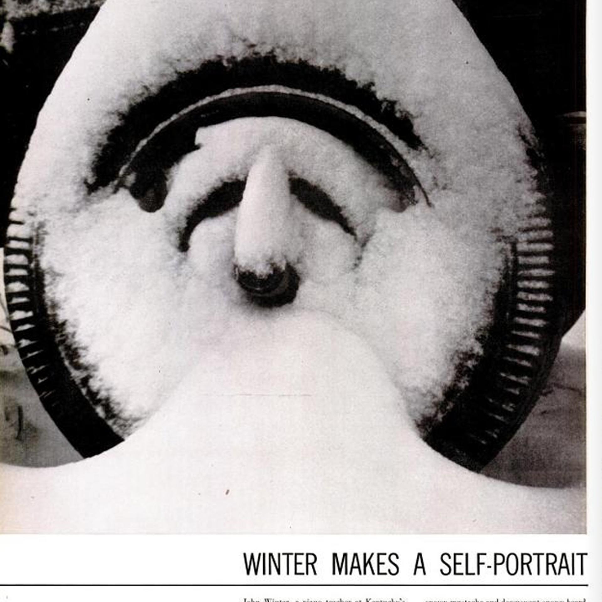 A snow-covered trailer wheel in Kentucky, 1953.