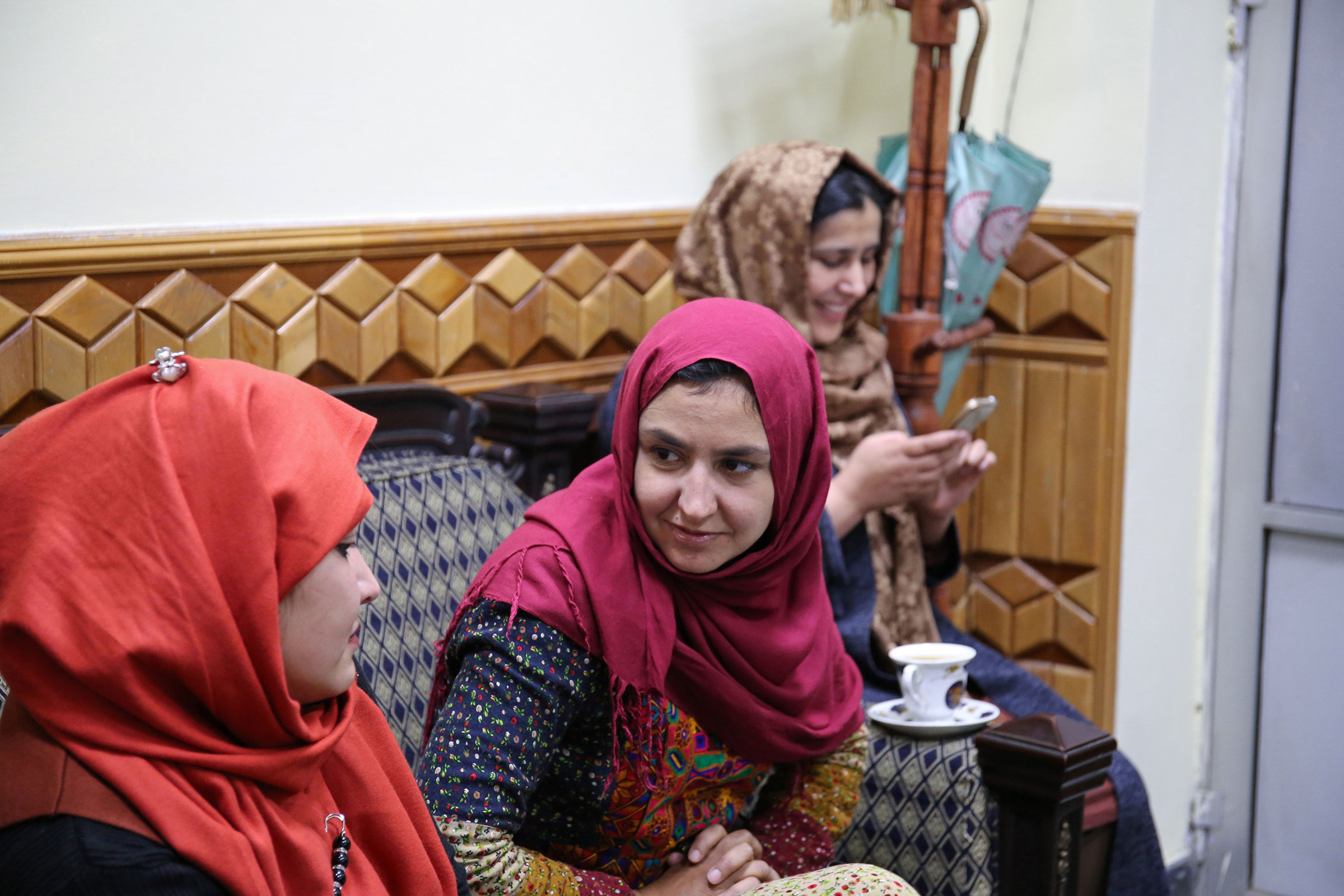 Members of Mirman Baheer, a nationwide women’s literary society meet in an office in the Capital. Mirman Baheer meets in a different secret location each week.