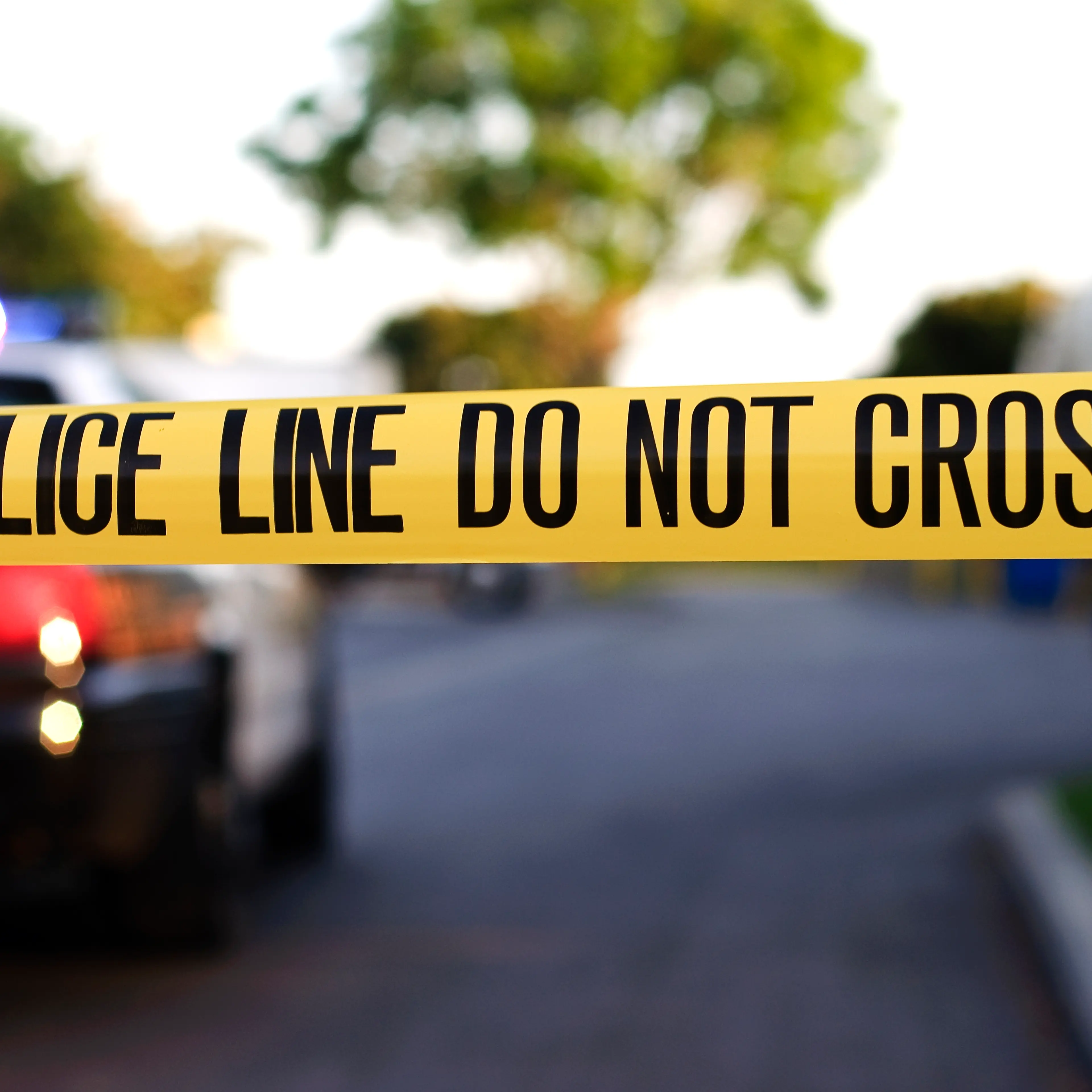 A police crime scene tape close-up