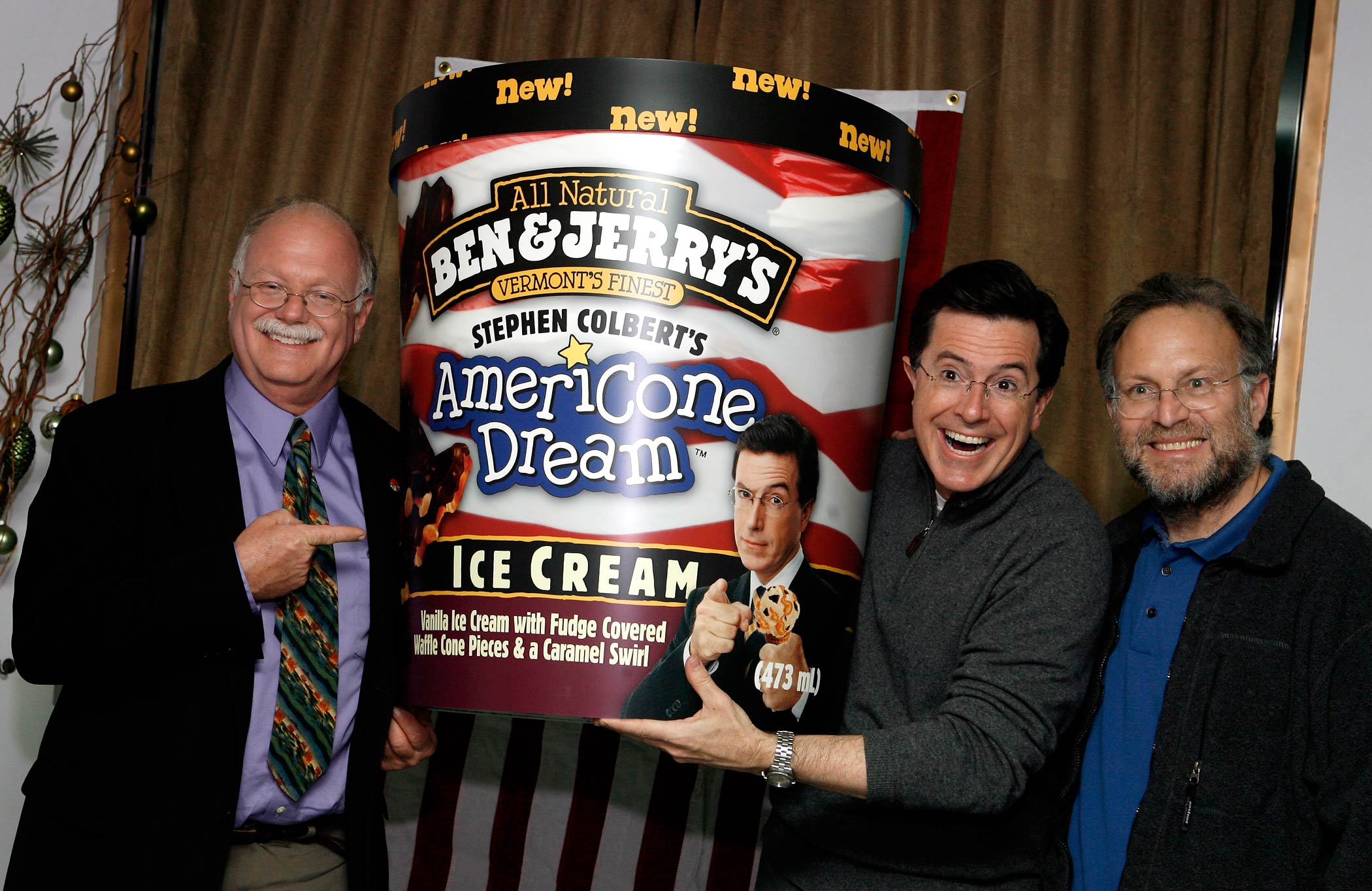 Ben Cohen, Stephen Colbert, Jerry Greenfield