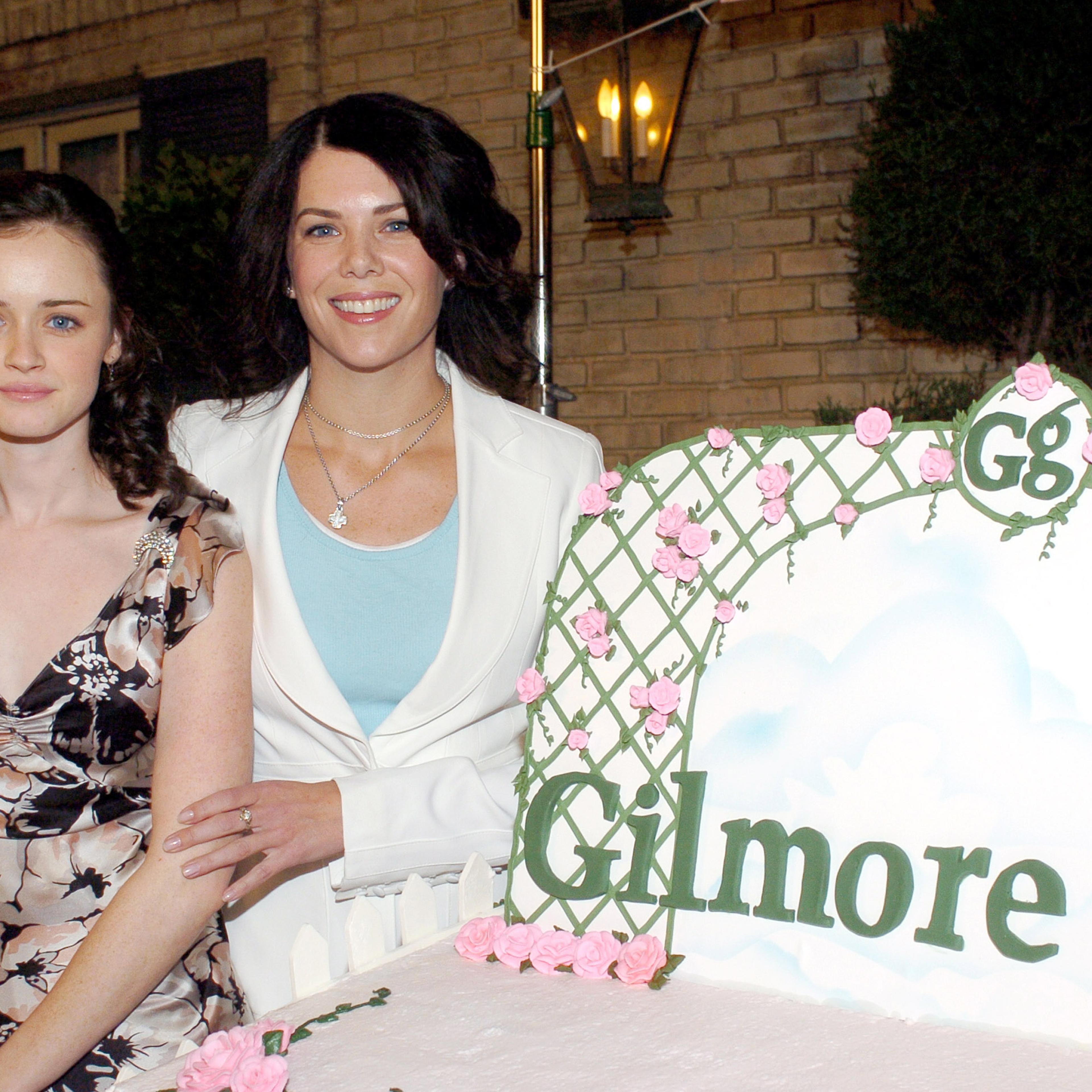 Alexis Bledel and Lauren Graham during "Gilmore Girls" 100th Episode Celebration at Warner Brothers in Los Angeles, California, United States.