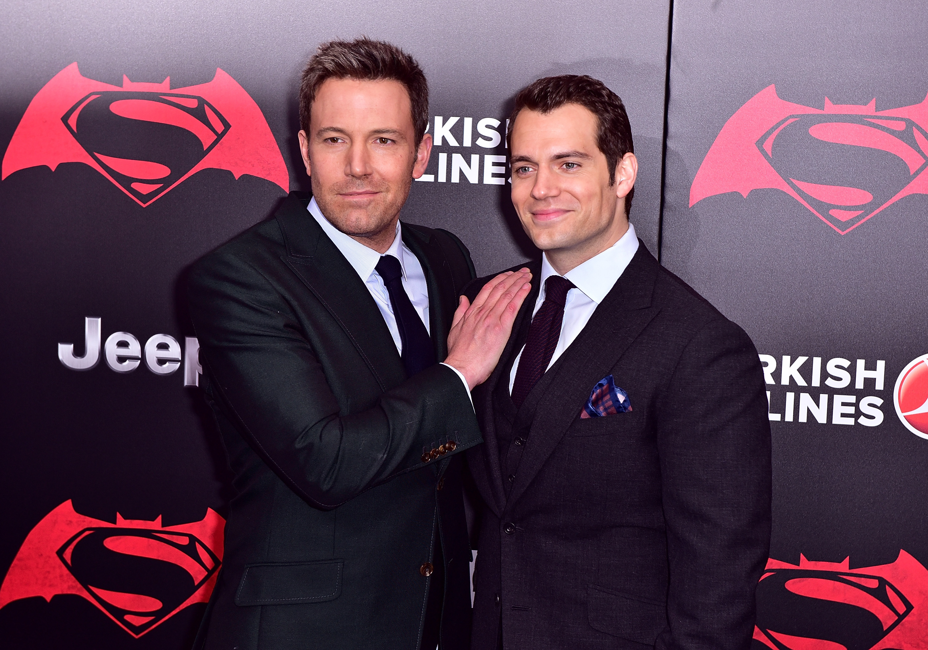 Ben Affleck and Henry Cavill attend the "Batman V Superman: Dawn Of Justice" New York premiere March 20, 2016 in New York City.