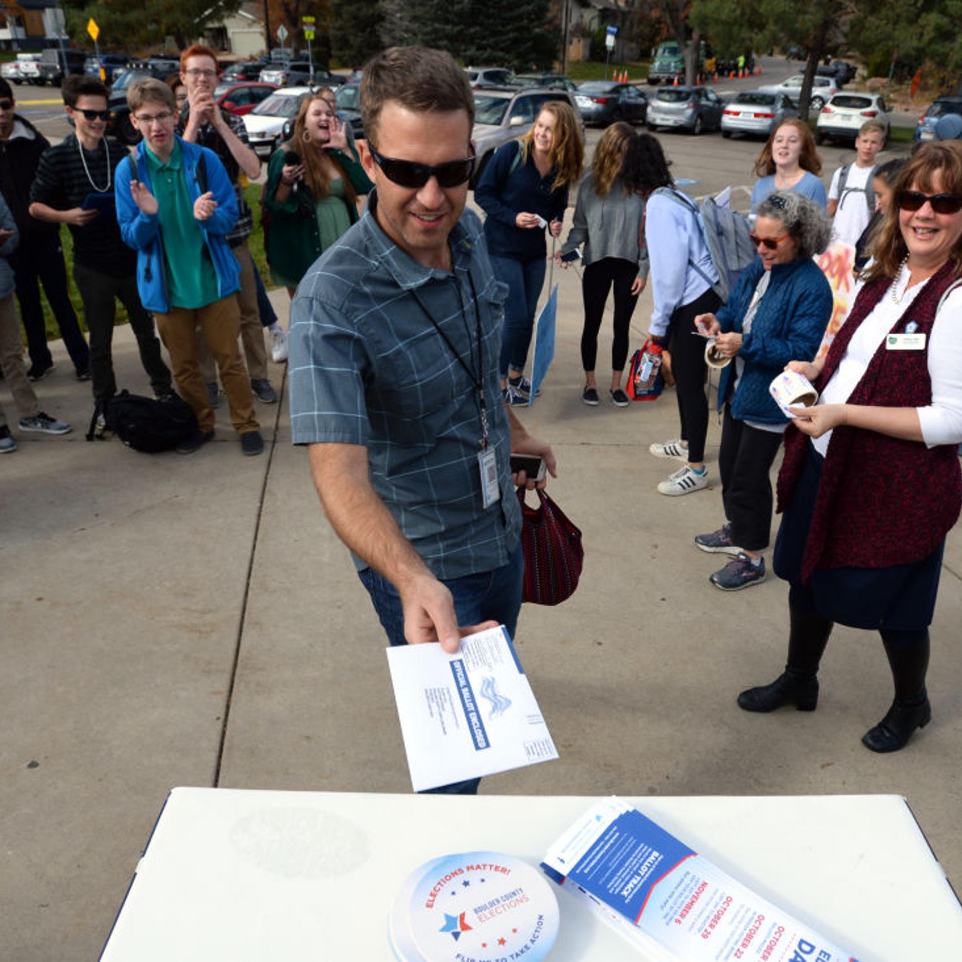 First Time High School Voters Drop Off Ballots in Boulder Colorado