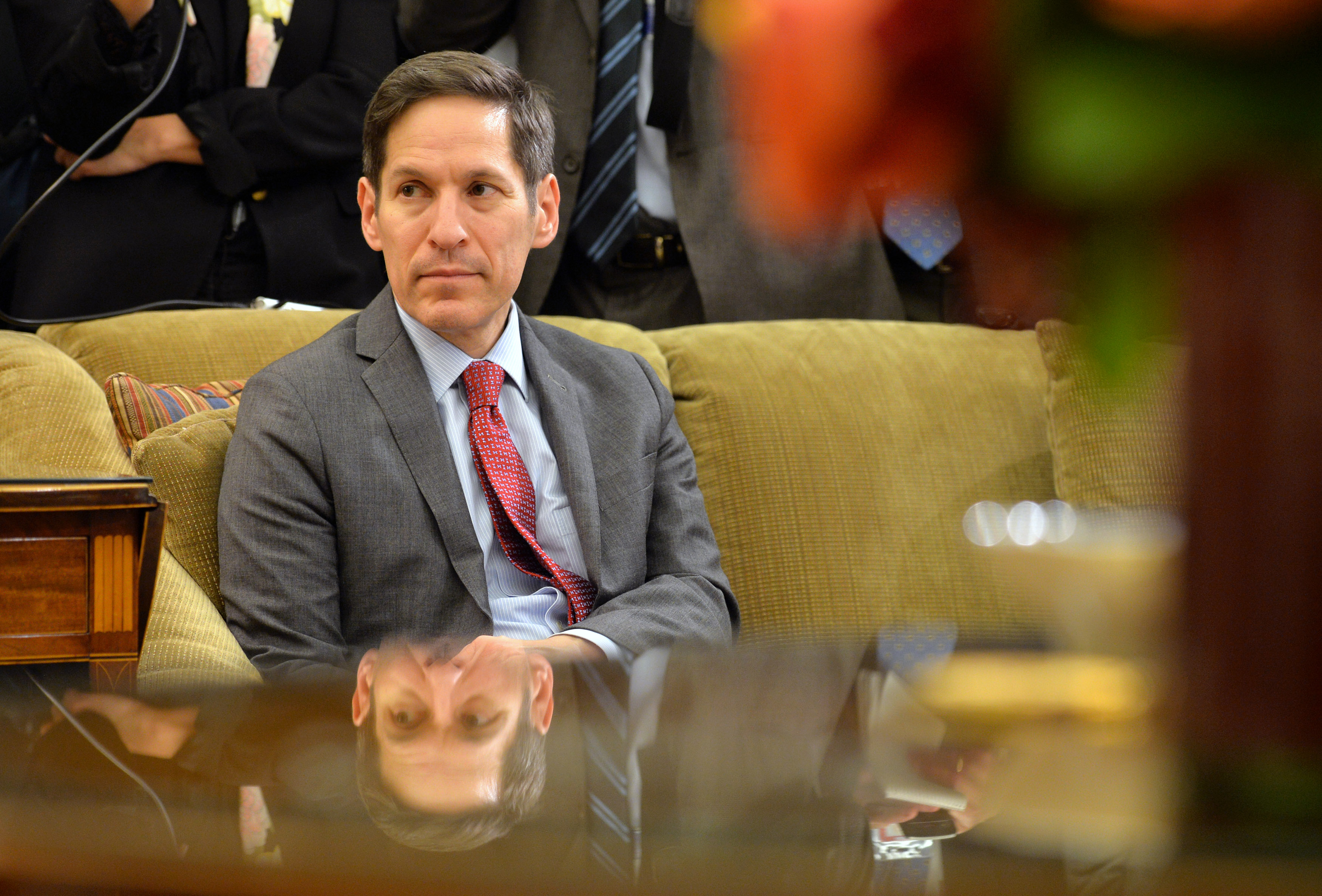 Thomas Frieden sitting on a couch