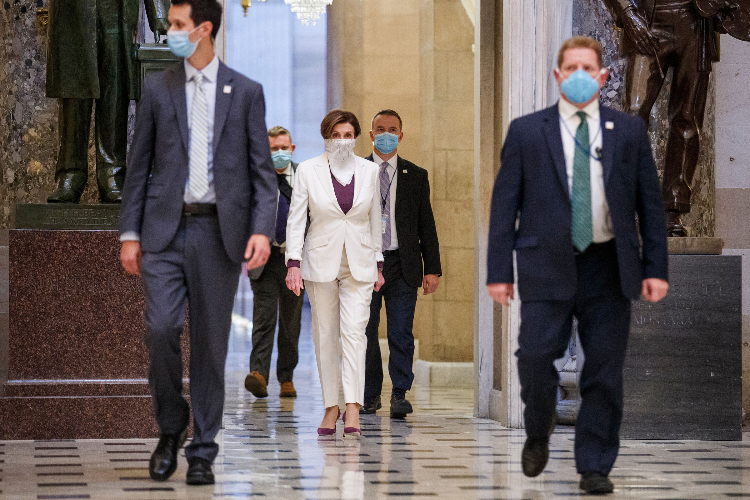 Pelosi in the U.S. Capitol on April 23, the day the House passed a $484 billion coronavirus relief package