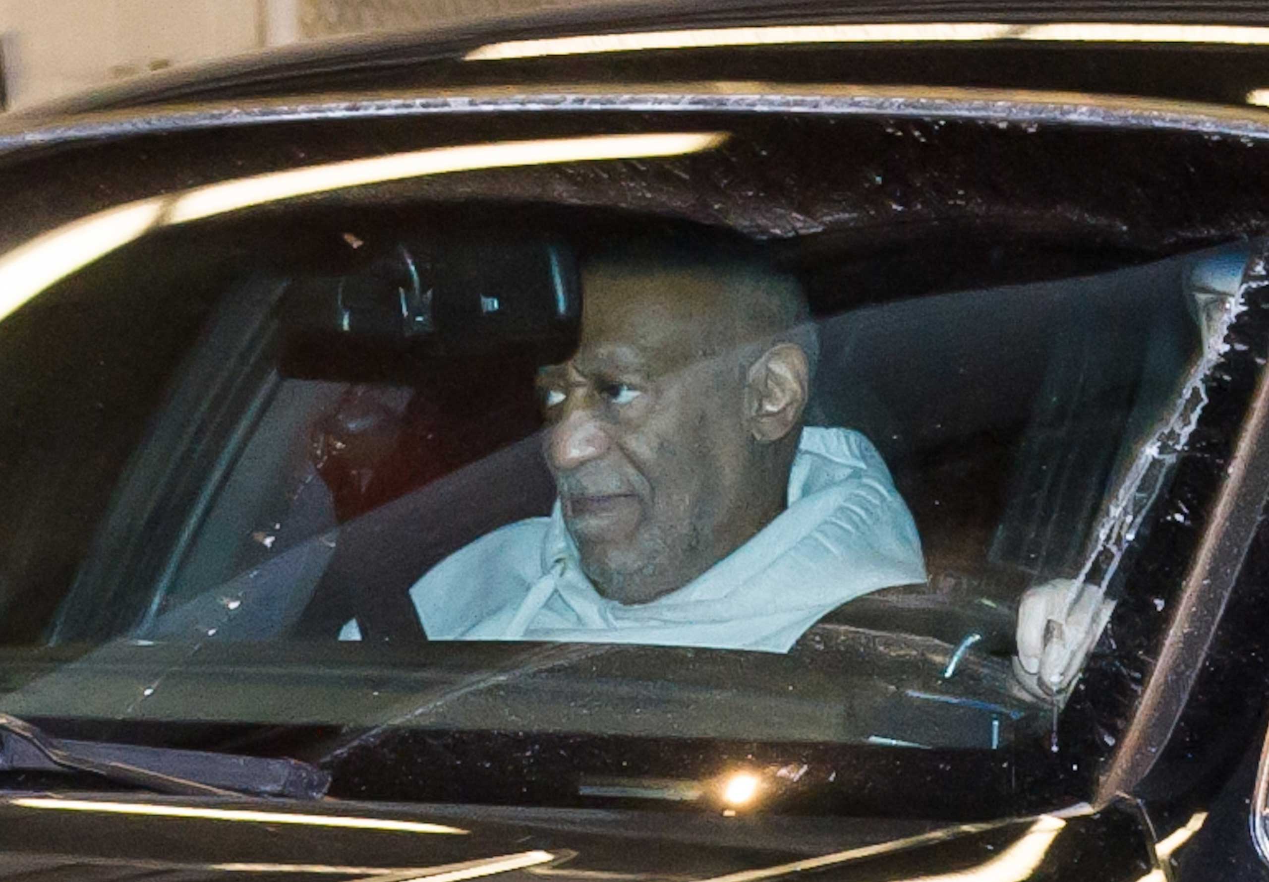Bill Cosby is seen leaving Hamilton Place Theatre on Jan. 9, 2015 in Hamilton, Canada.