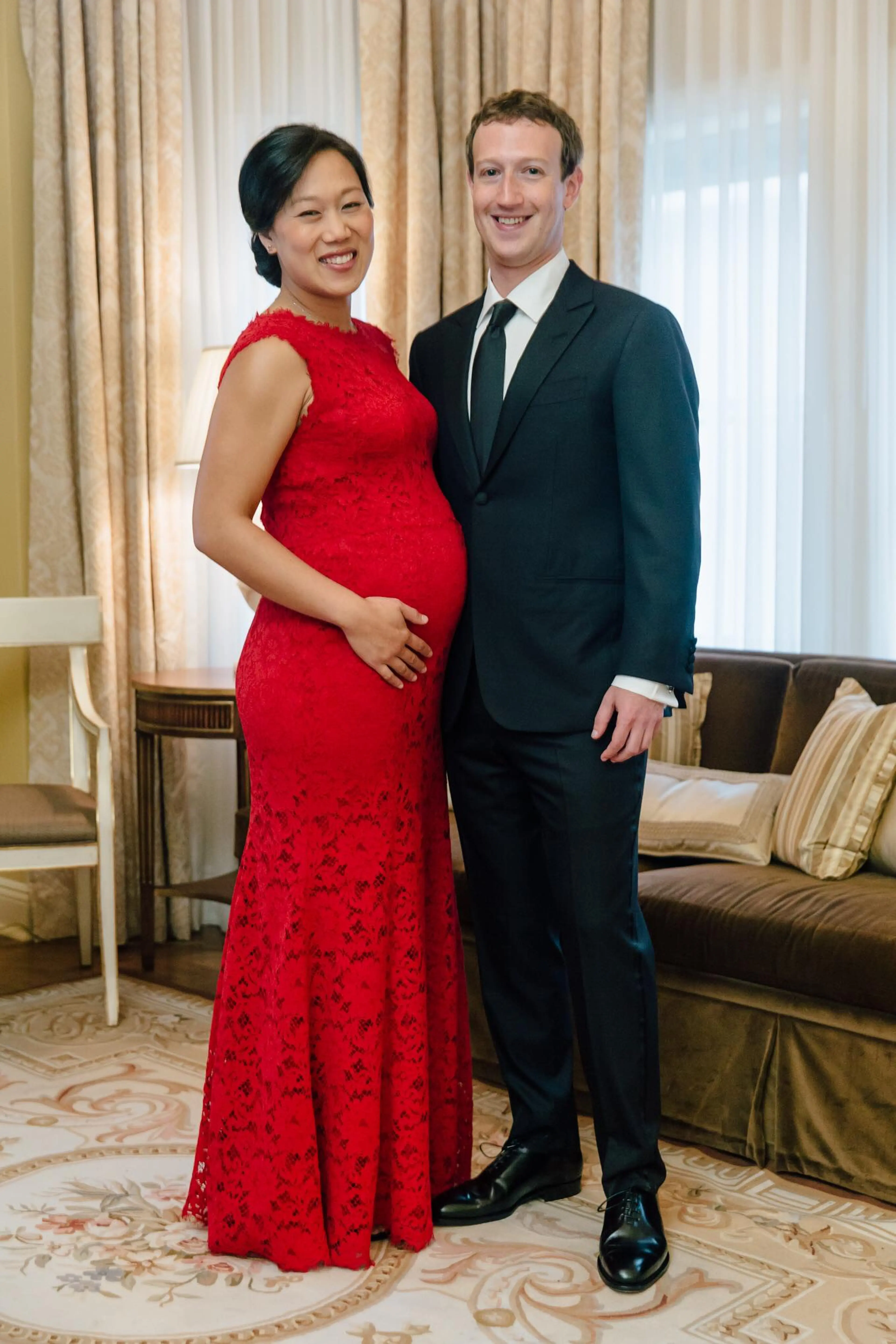 September 25, 2015 Priscilla and I are attending tonight’s state dinner for Chinese President Xi Jinping. Here’s a photo before we head to the White House. — with Priscilla Chan.