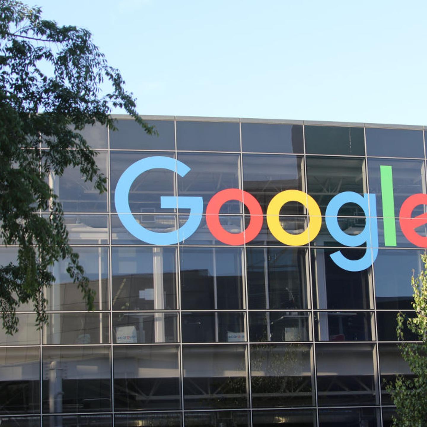 Google logo at company's headquarters