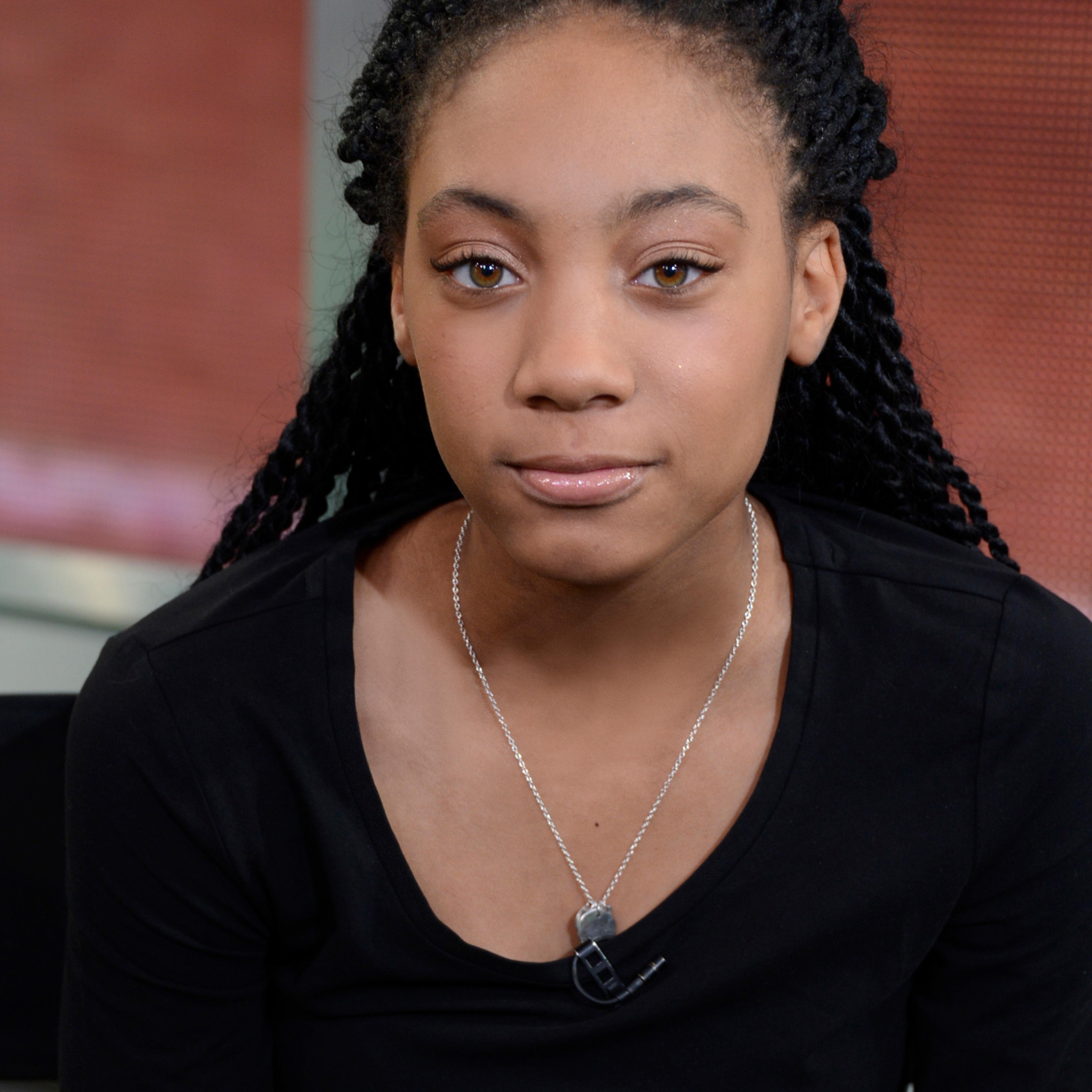 Mo'ne Davis, the first female pitcher to win a game in the Little League World Series and is in the National Baseball Hall of Fame on Good Morning America on March 10, 2015.