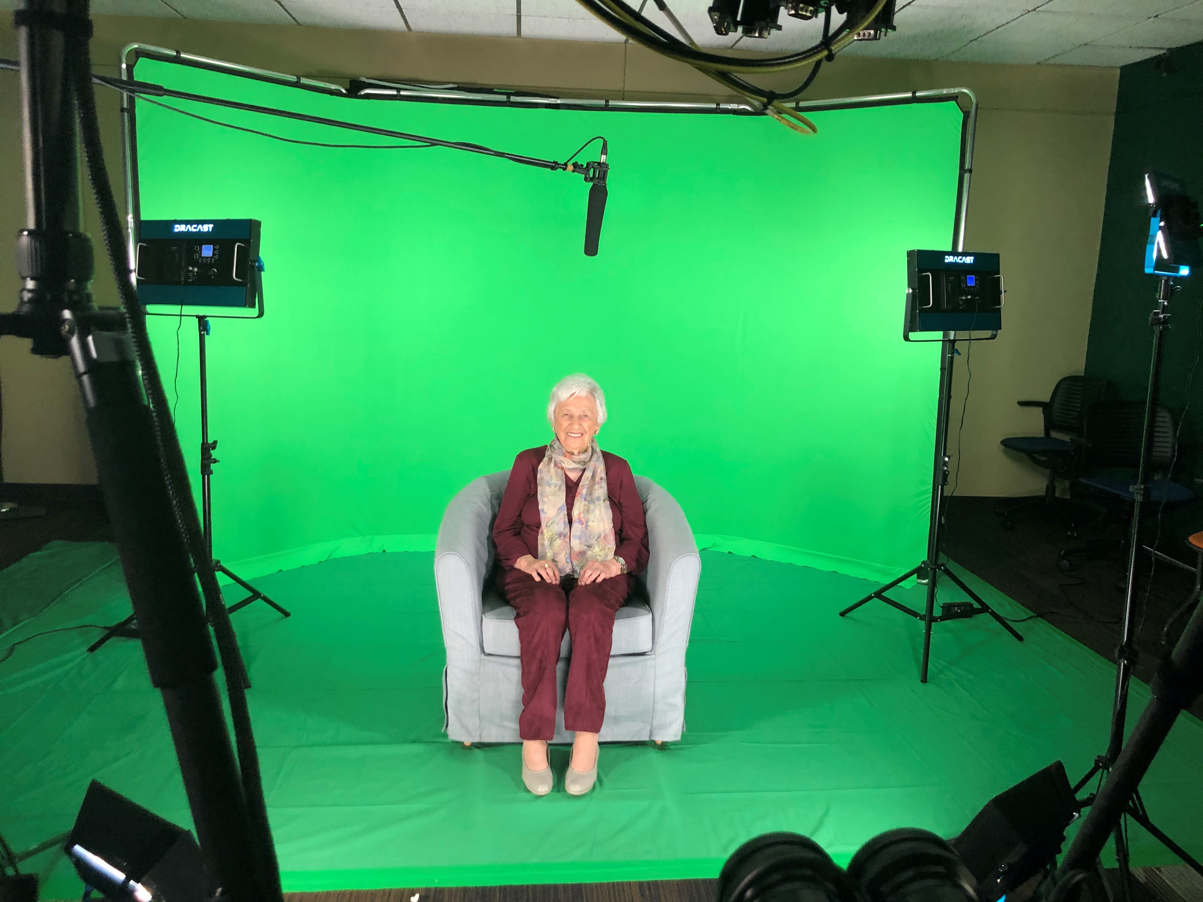Holocaust survivor Mary Wygodski, 95, gets ready to record testimony in April 2021 in St. Petersburg, Fla.