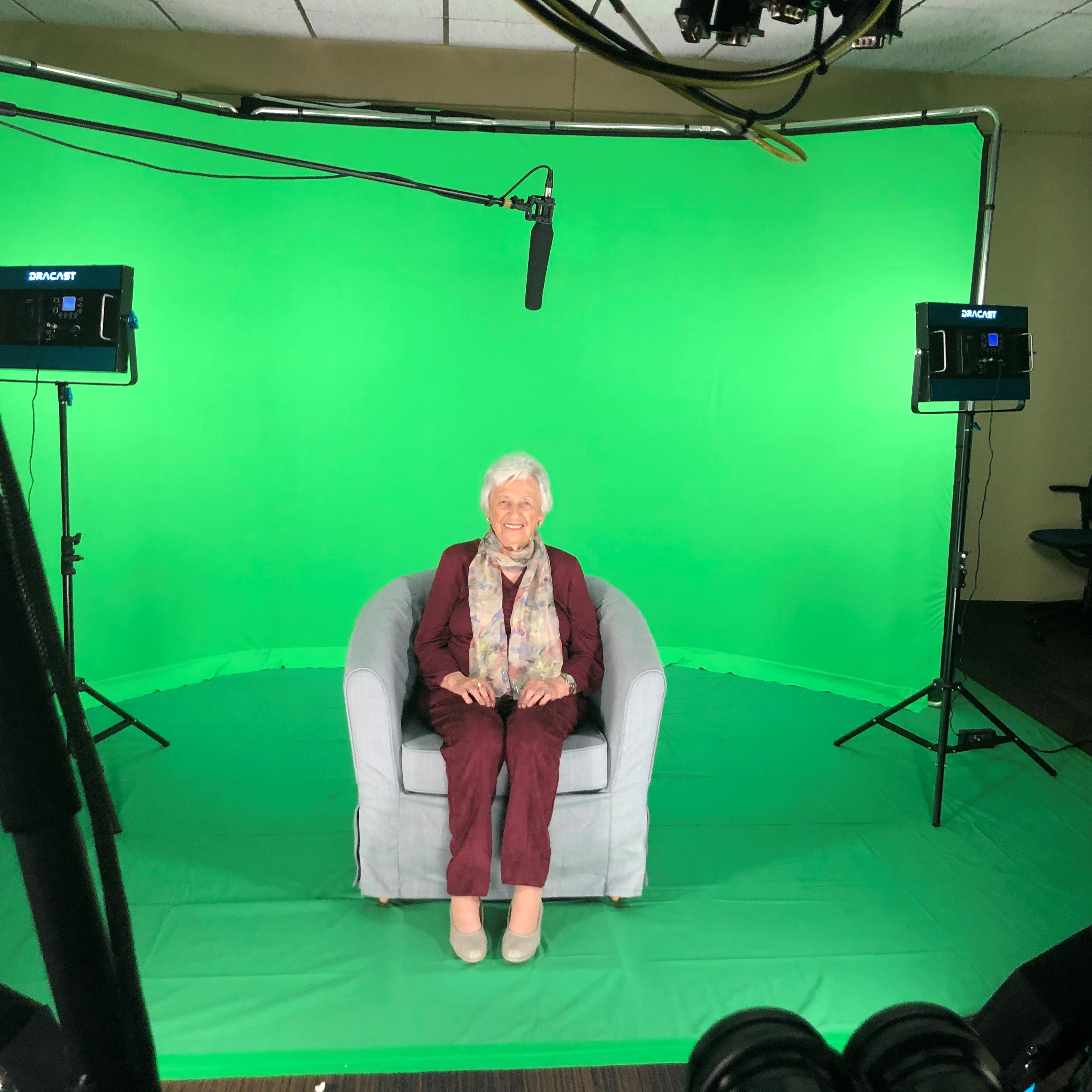Holocaust survivor Mary Wygodski, 95, gets ready to record testimony in April 2021 in St. Petersburg, Fla.