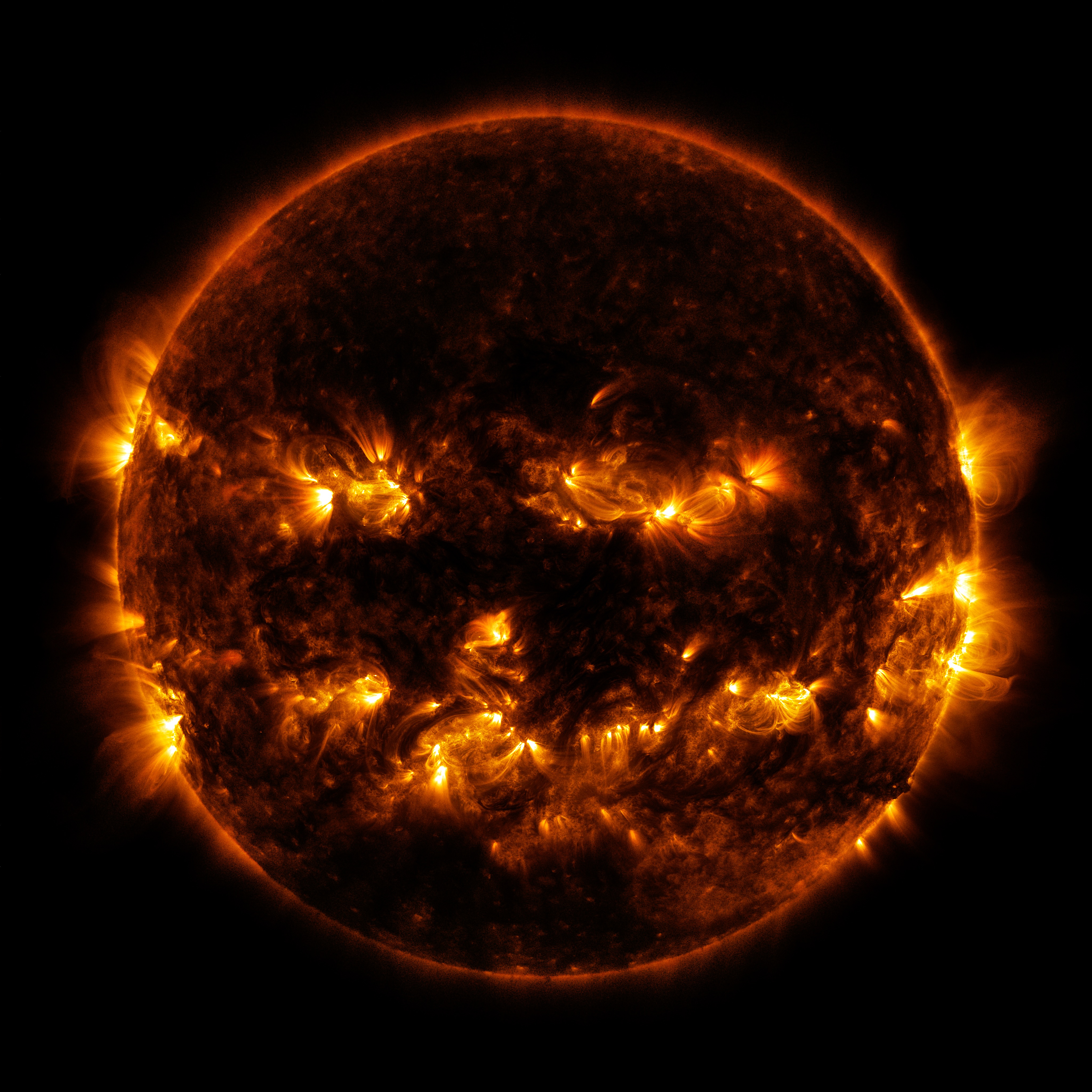 A NASA photo taken Oct. 8 appears to look like Jack-O-Lantern.