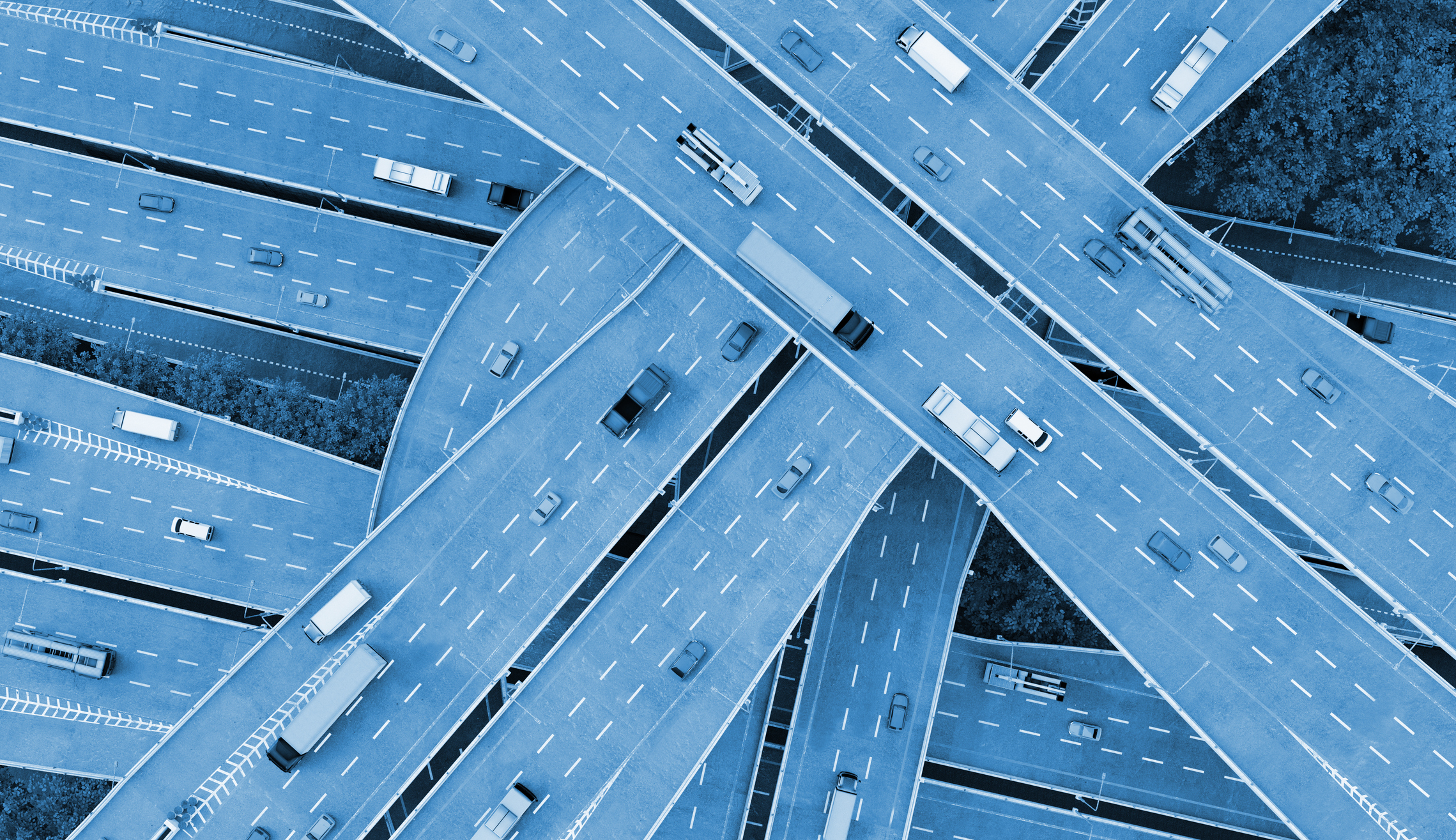 Concept of mobility in the city with cars driving on several roads