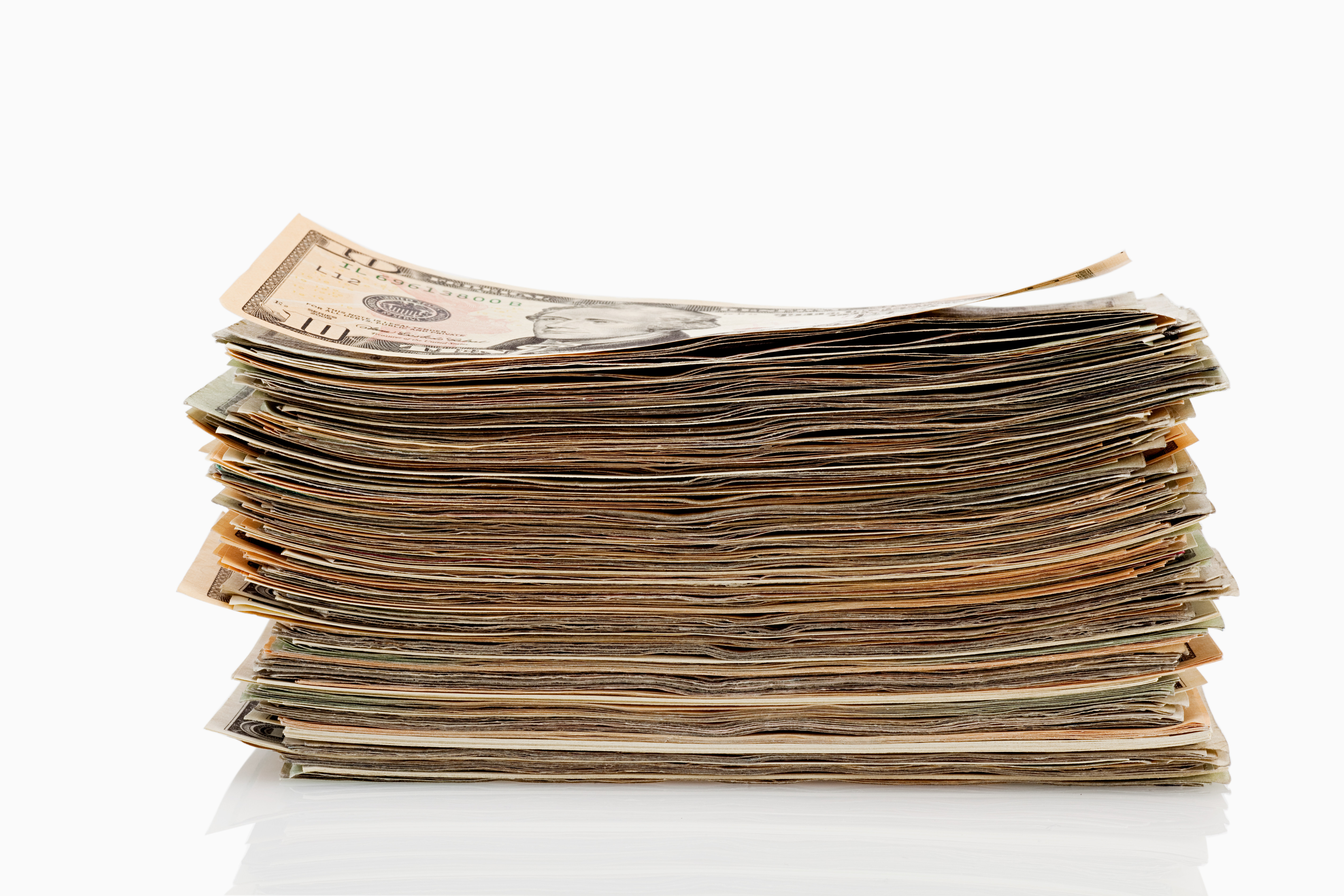Stack of dollar banknotes