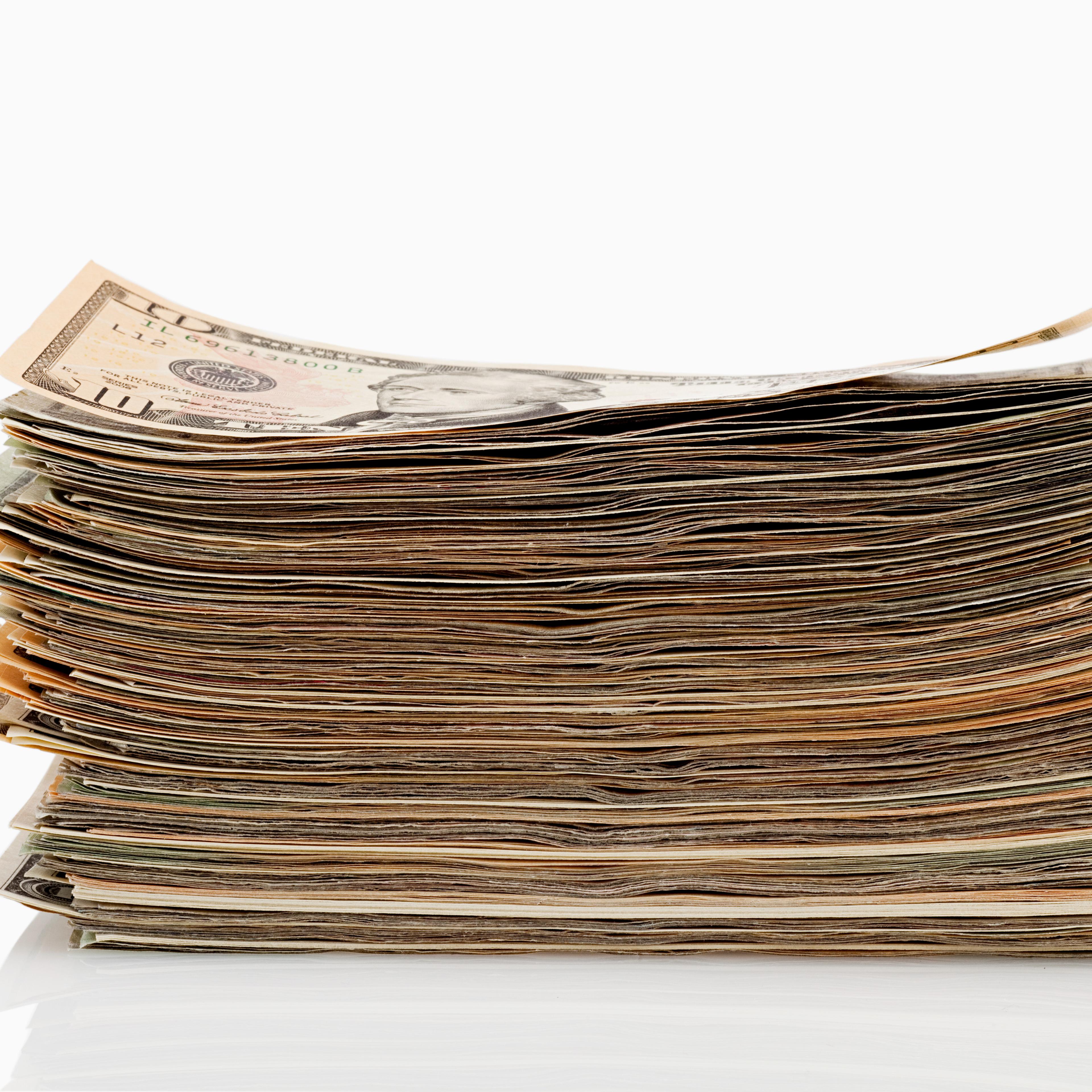 Stack of dollar banknotes