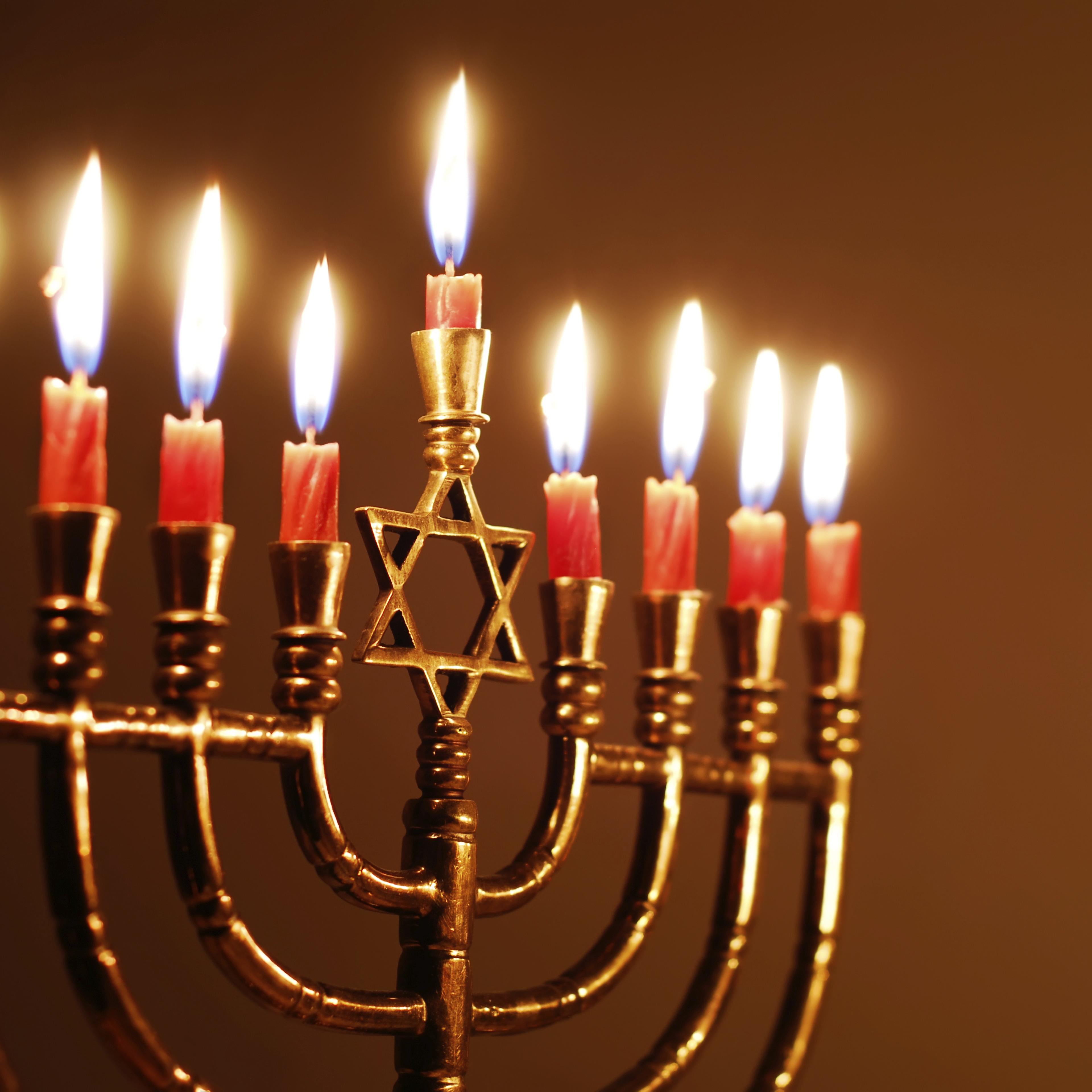 Star of David Hanukkah menorah