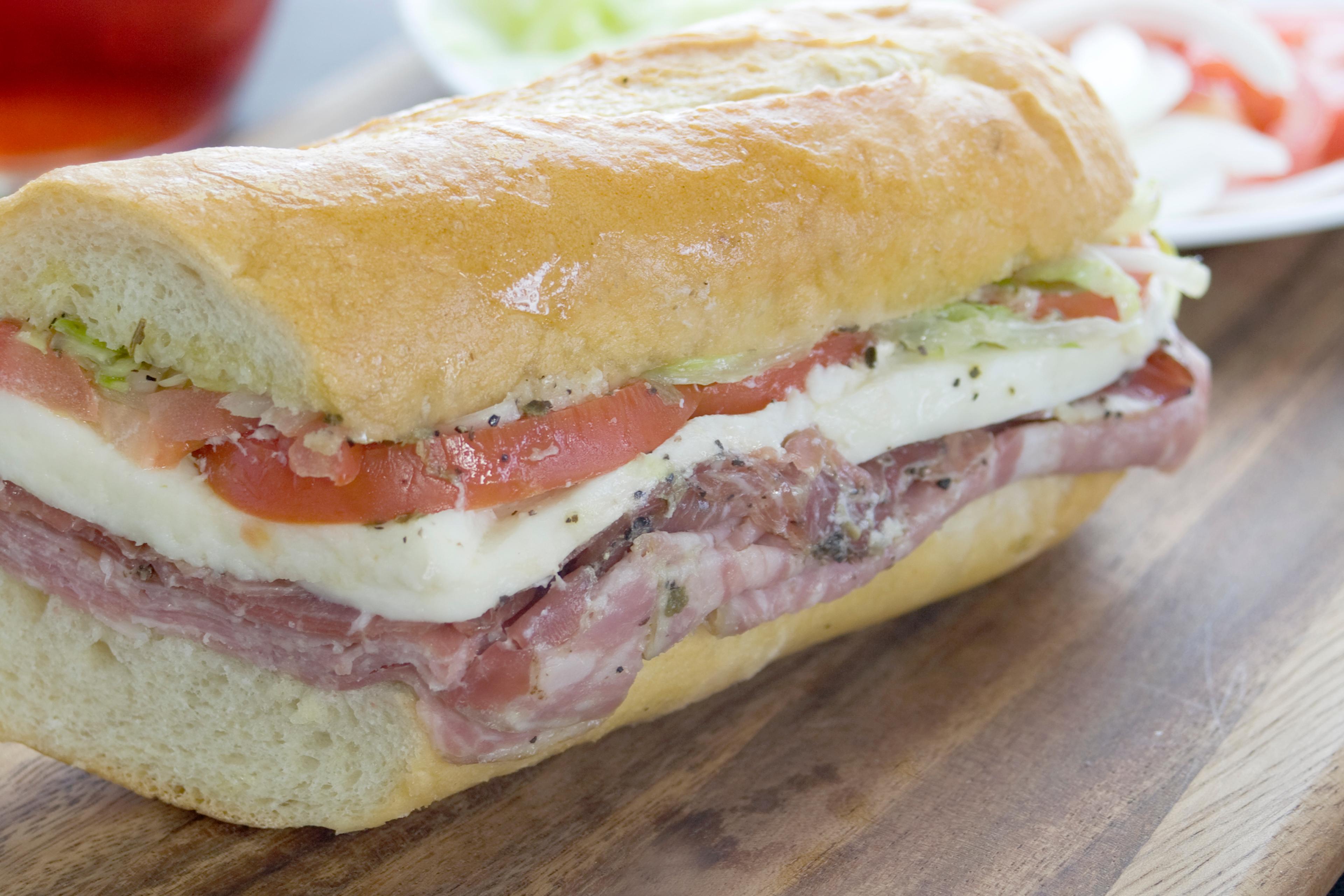 Italian style hoagie sandwich