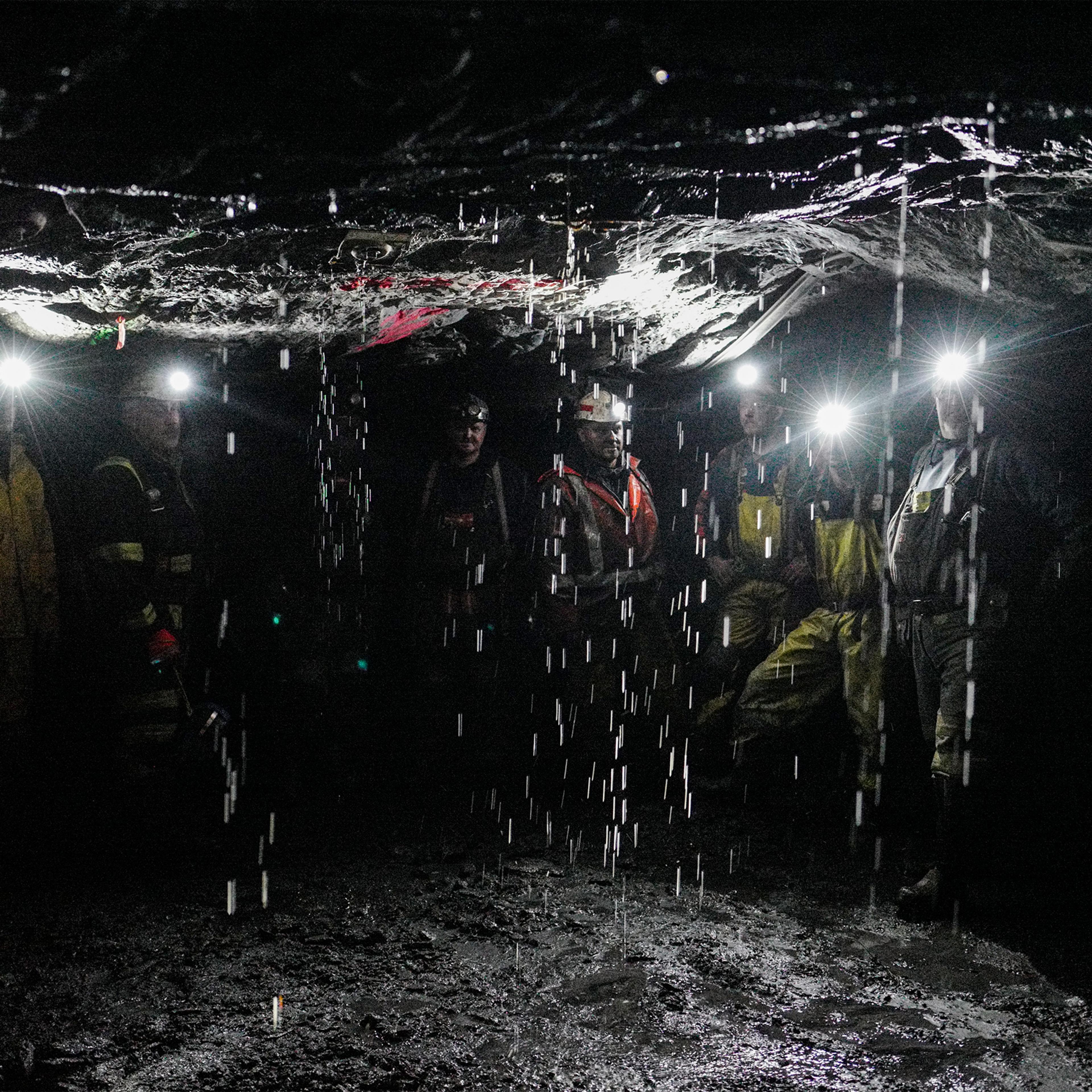Coal miners appear in Southern Coal Corporation coal mine Pay Car Inc. No. 58 in Monroe County, W.Va., on Mar. 17, 2017.