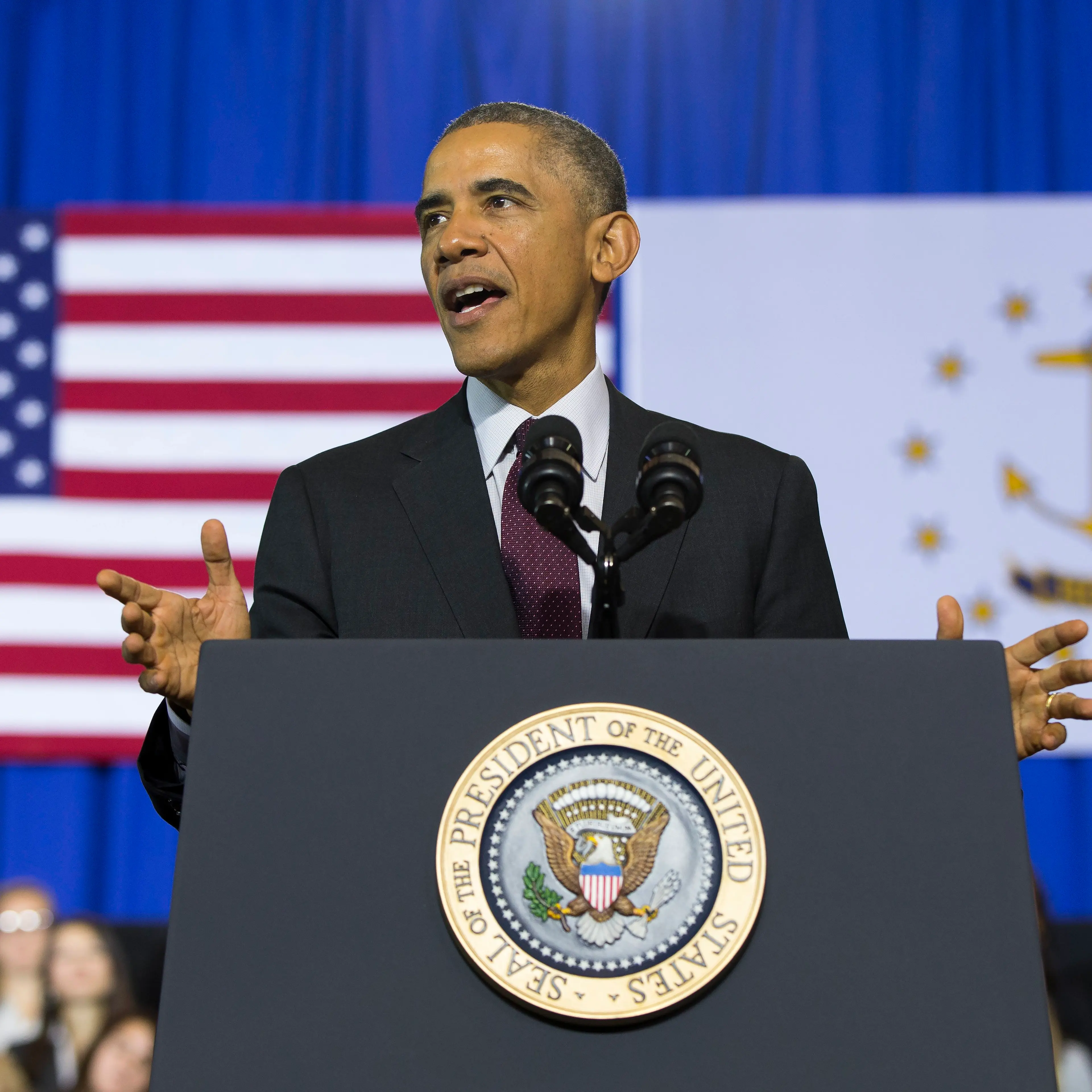 President Barack Obama speaks about the economy at Rhode Island College in Providence, R.I. on Oct. 31, 2014.