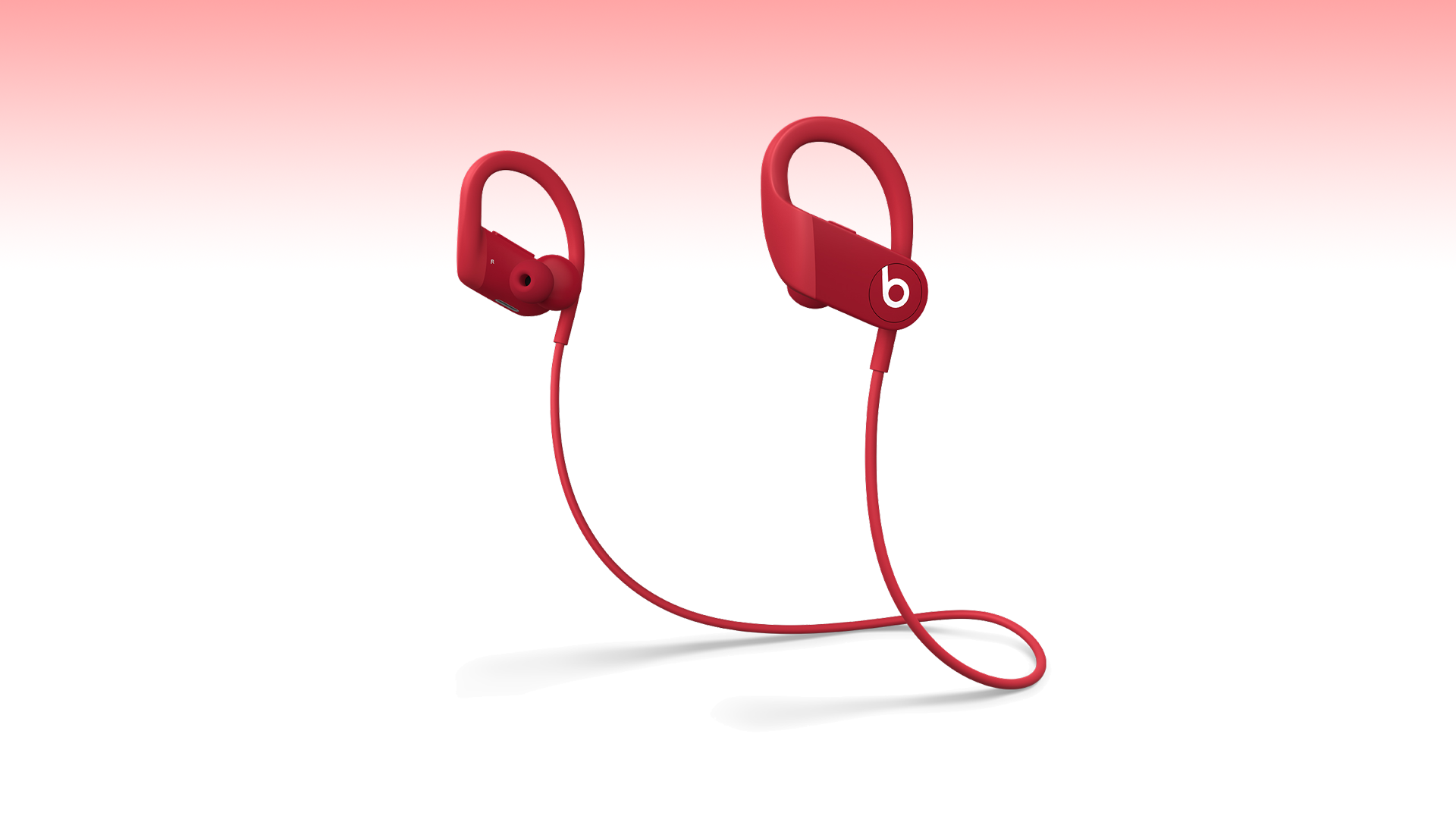 Red Powerbeats headphones