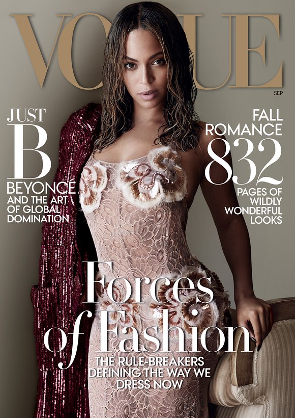 Beyoncé on the cover of Vogue's 2015 September issue.