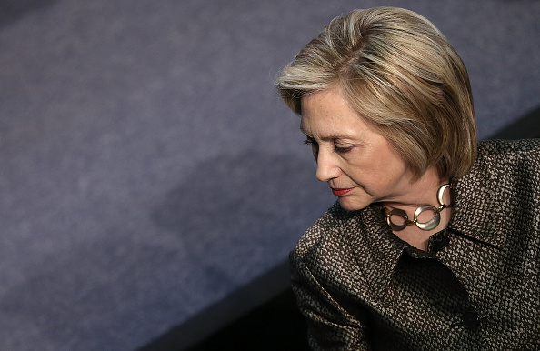 Hillary Clinton attends the Hillary Rodham Clinton Awards for Advancing Women in Peace and Security at Georgetown University in Washington, DC on April 22, 2015.