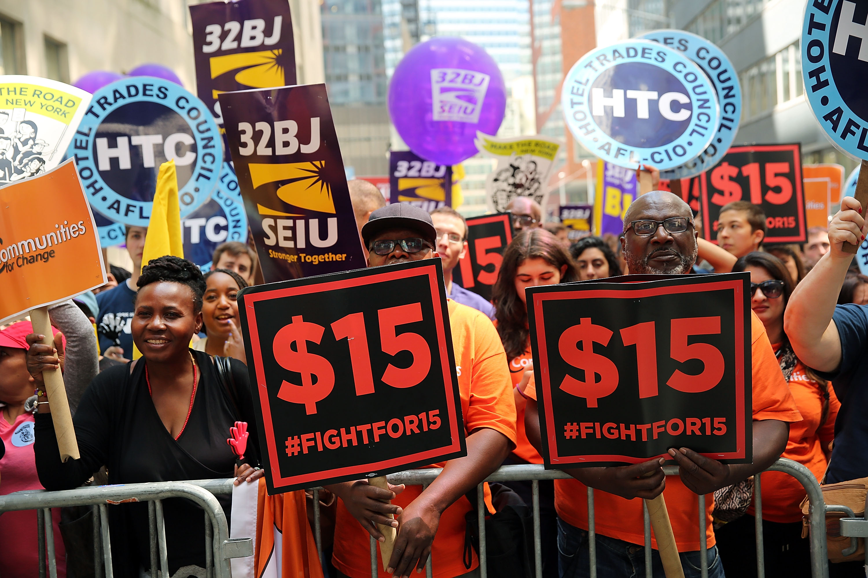 Fast Food Workers Gather To Watch State's Wage Board Decision On Minimum Wage Raise